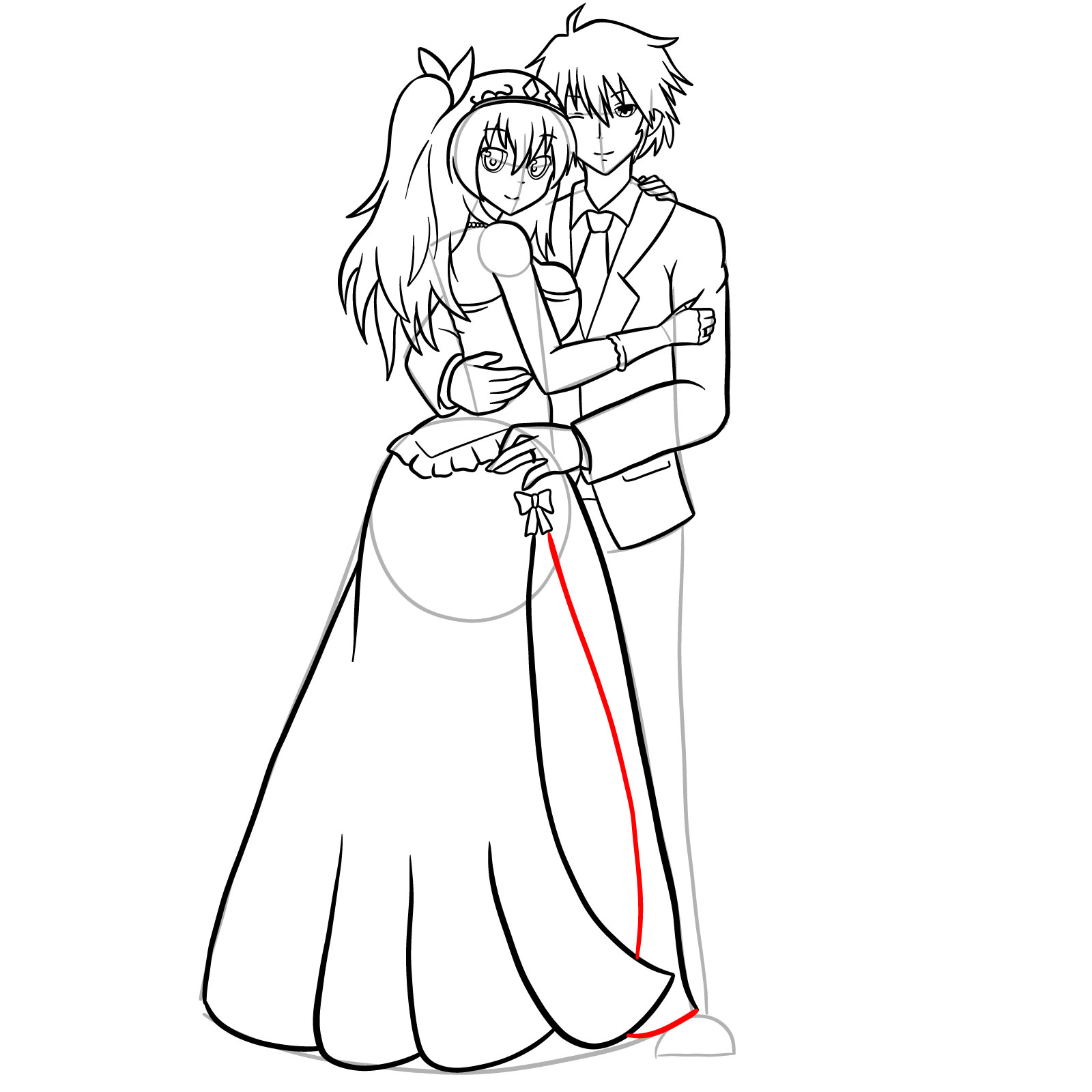 How to draw Ikki and Stella's wedding - step 51