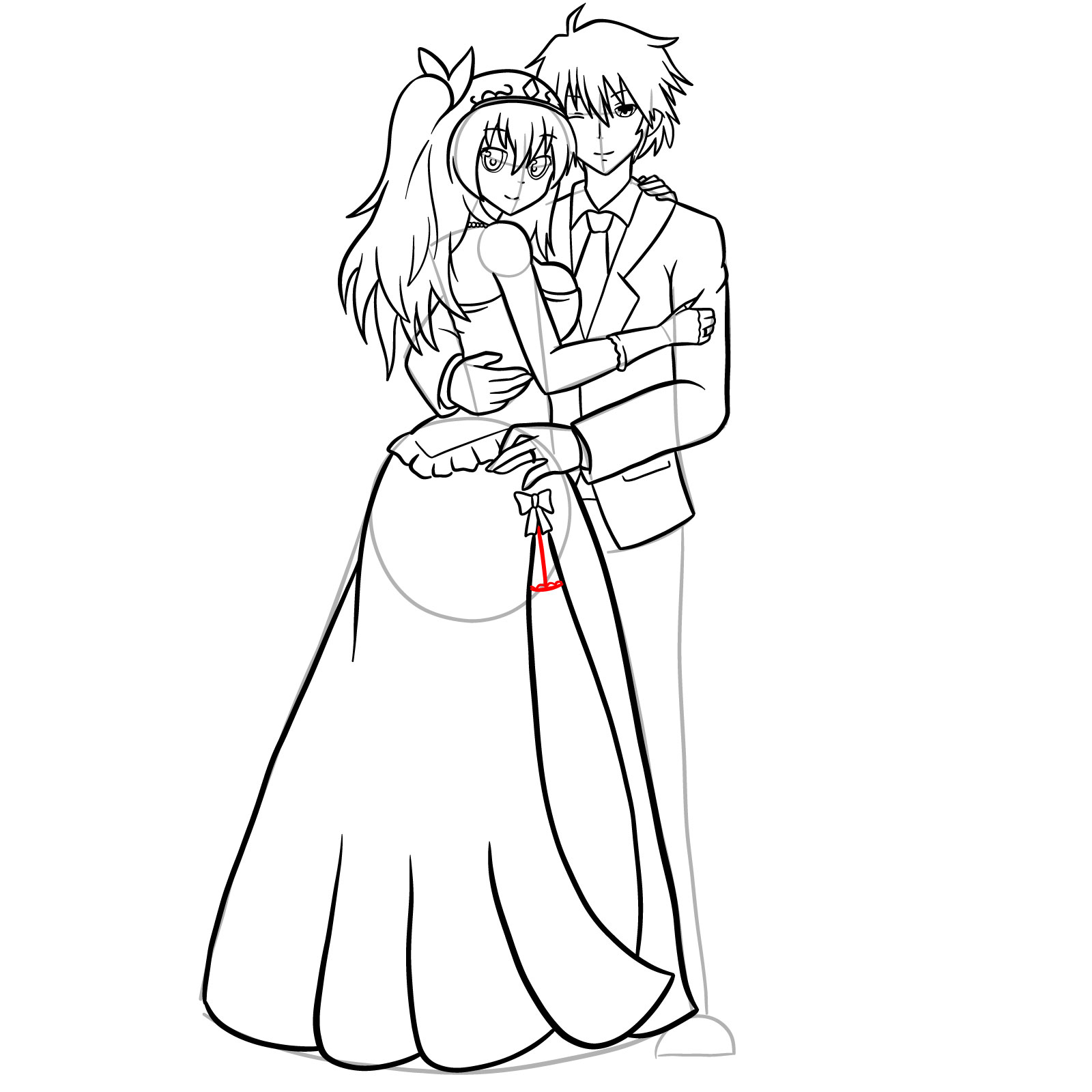 How to draw Ikki and Stella's wedding - step 52
