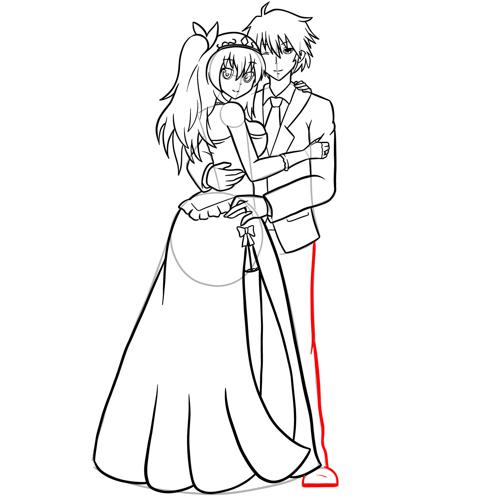How to draw Ikki and Stella's wedding - step 54