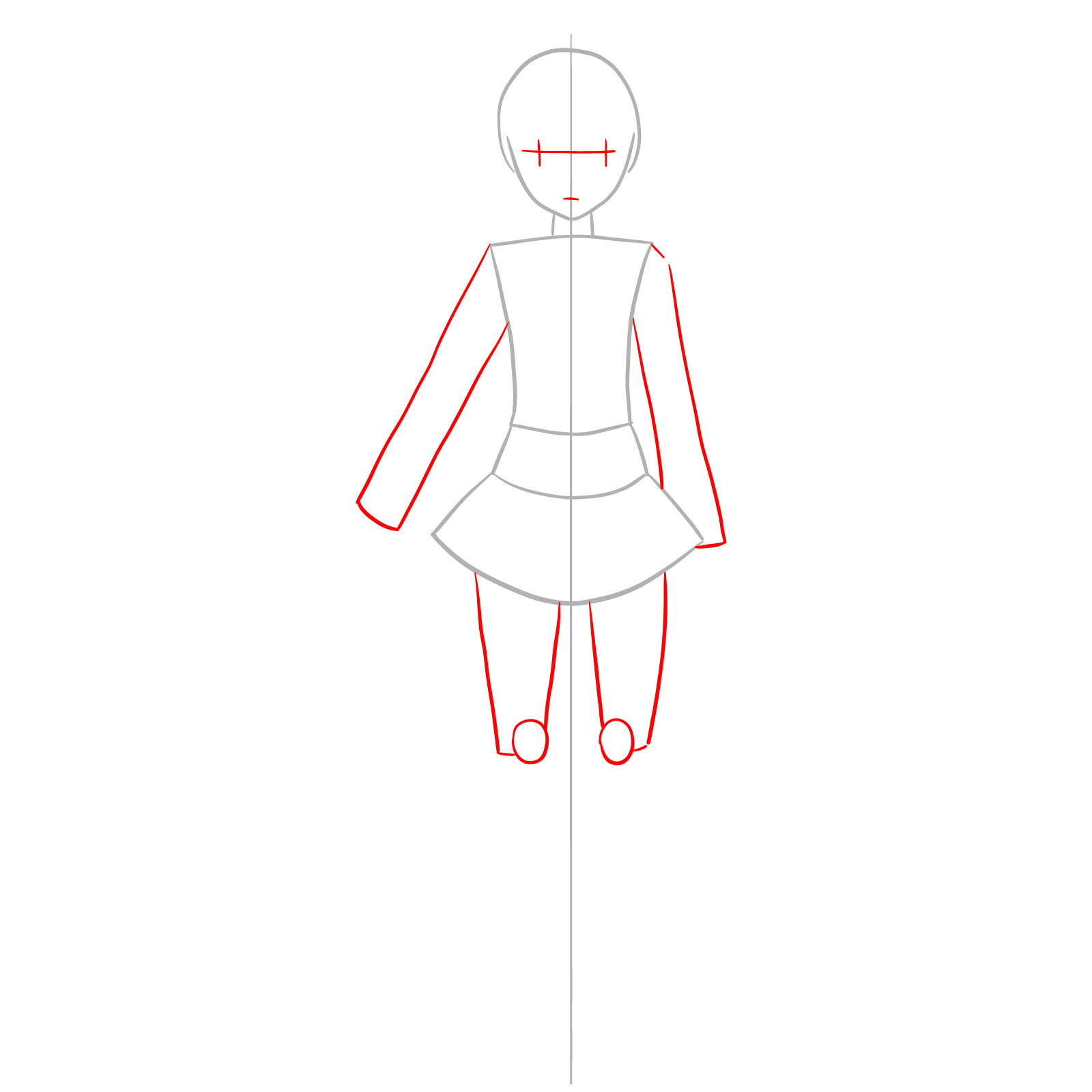 How to draw Shizuku Kurogane - step 02