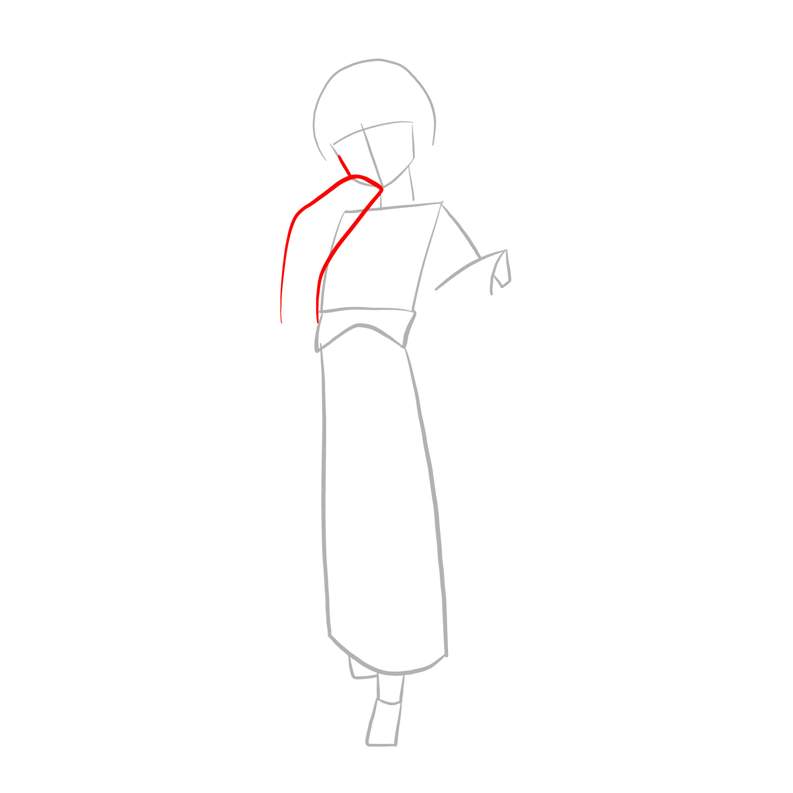 How to draw Nene Saikyo full body - step 03