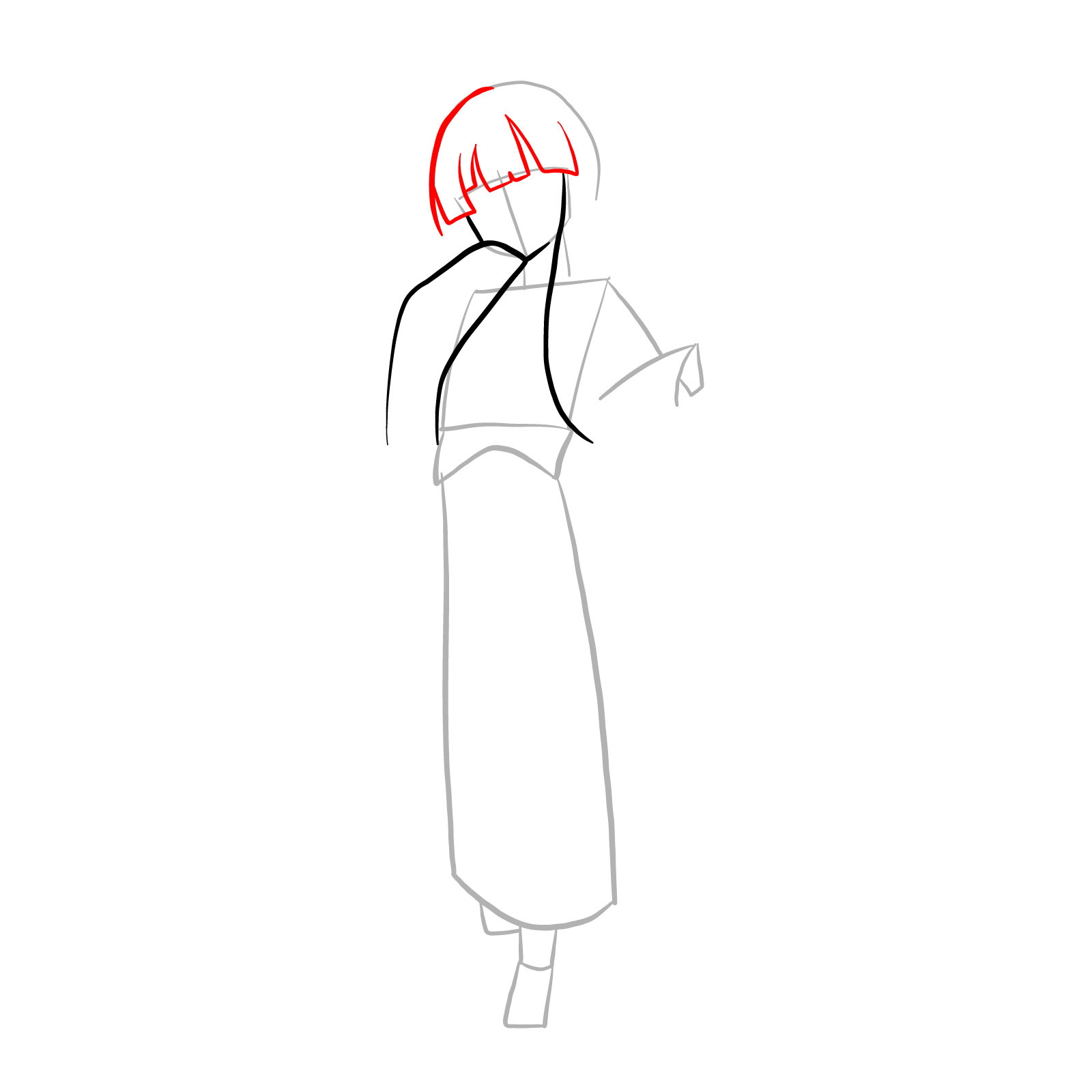 How to draw Nene Saikyo full body - step 05