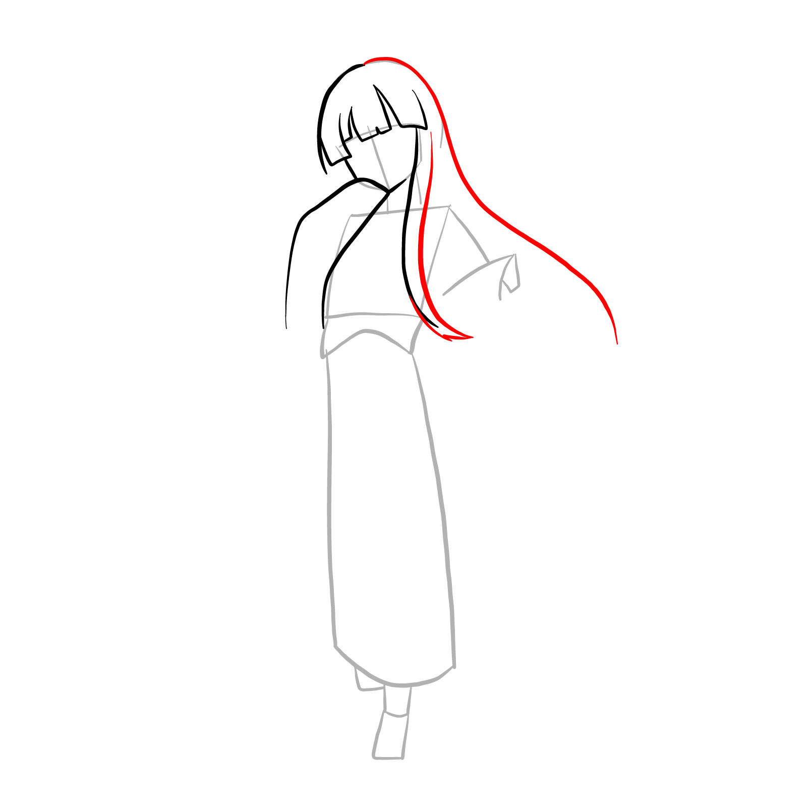 How to draw Nene Saikyo full body - step 06
