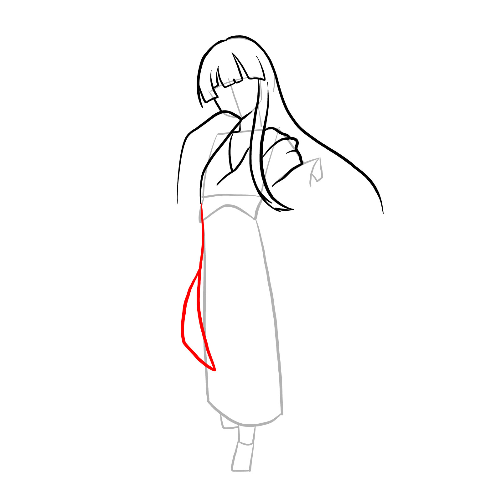 How to draw Nene Saikyo full body - step 09