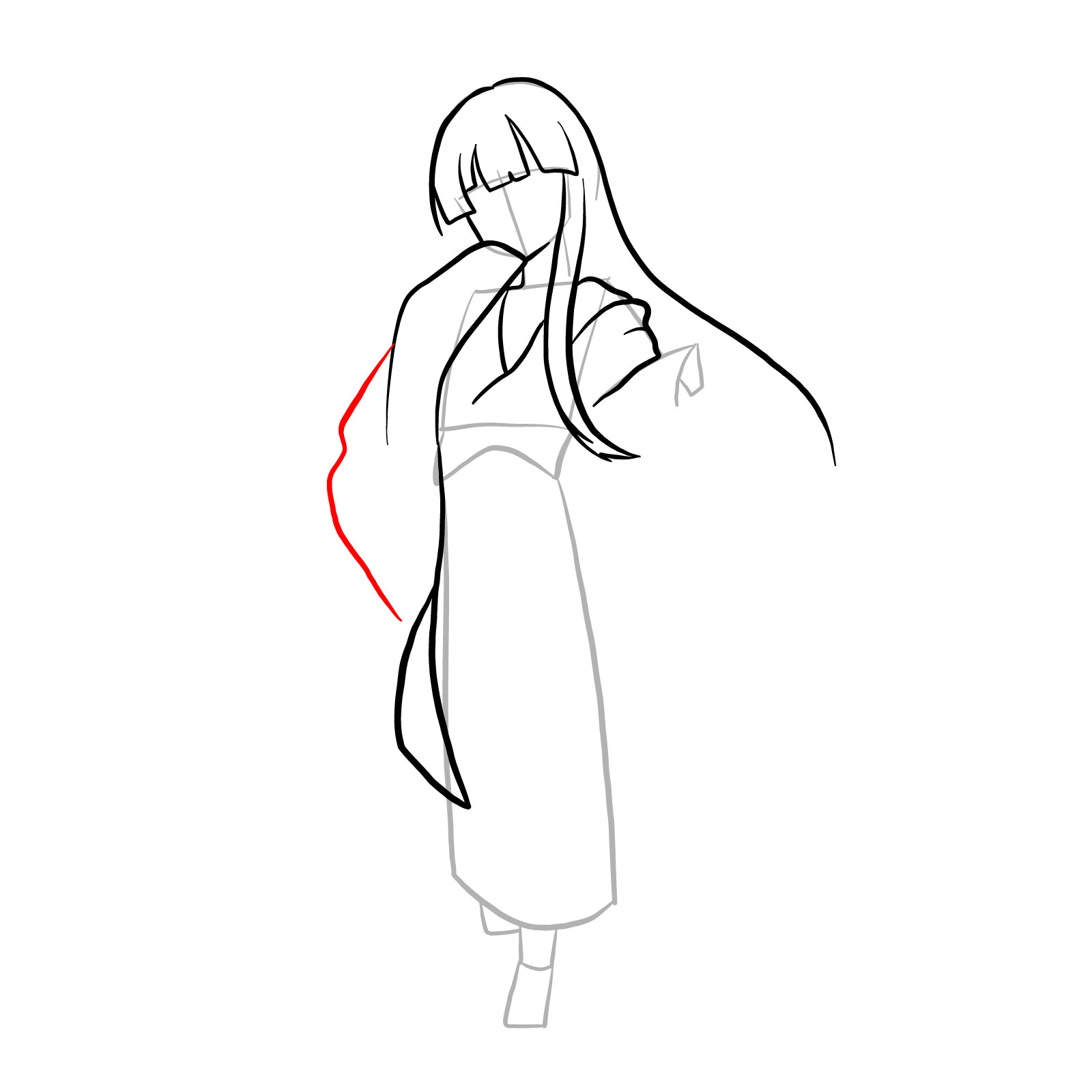 How to draw Nene Saikyo full body - step 10