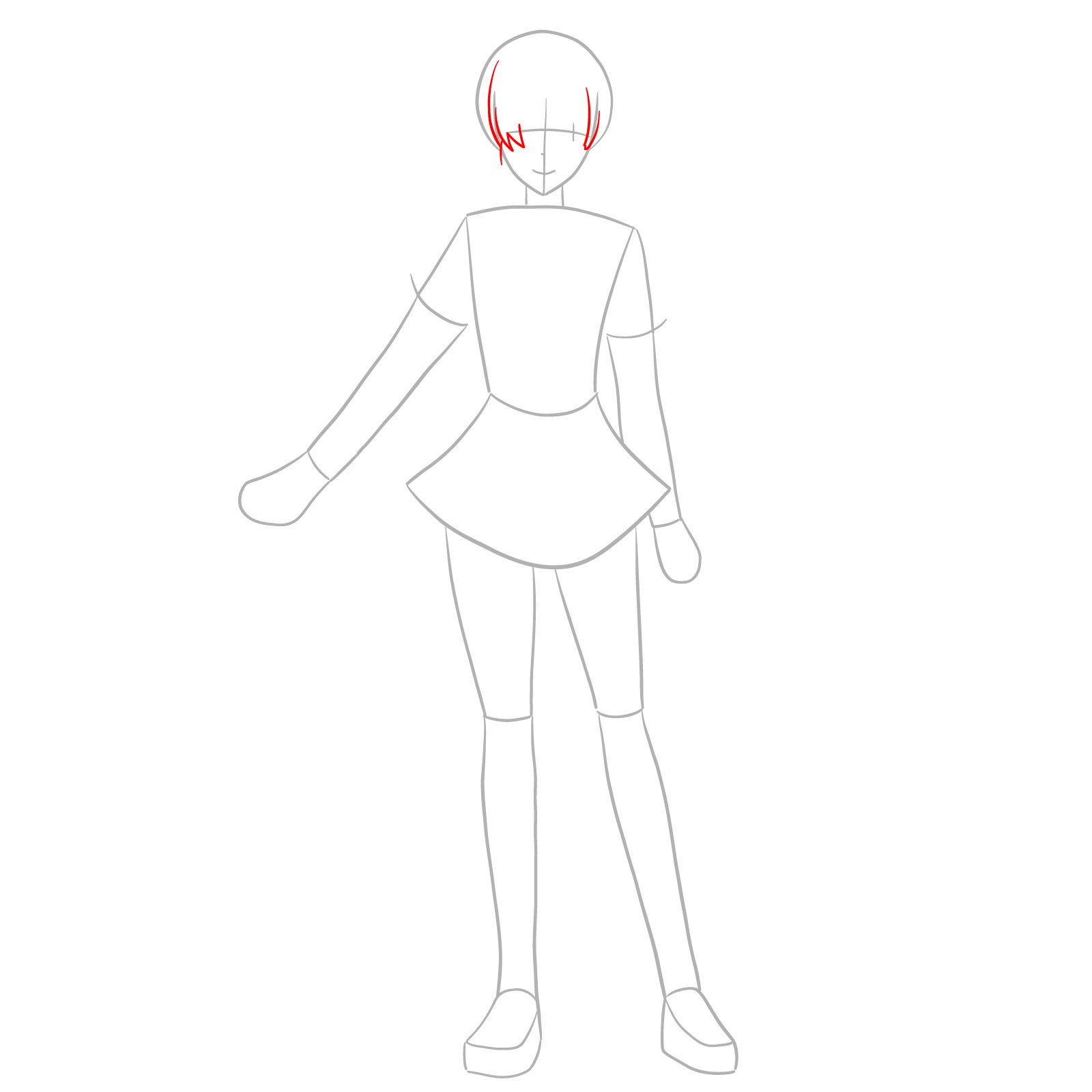 How to draw Ayase Ayatsuji in full growth - step 04
