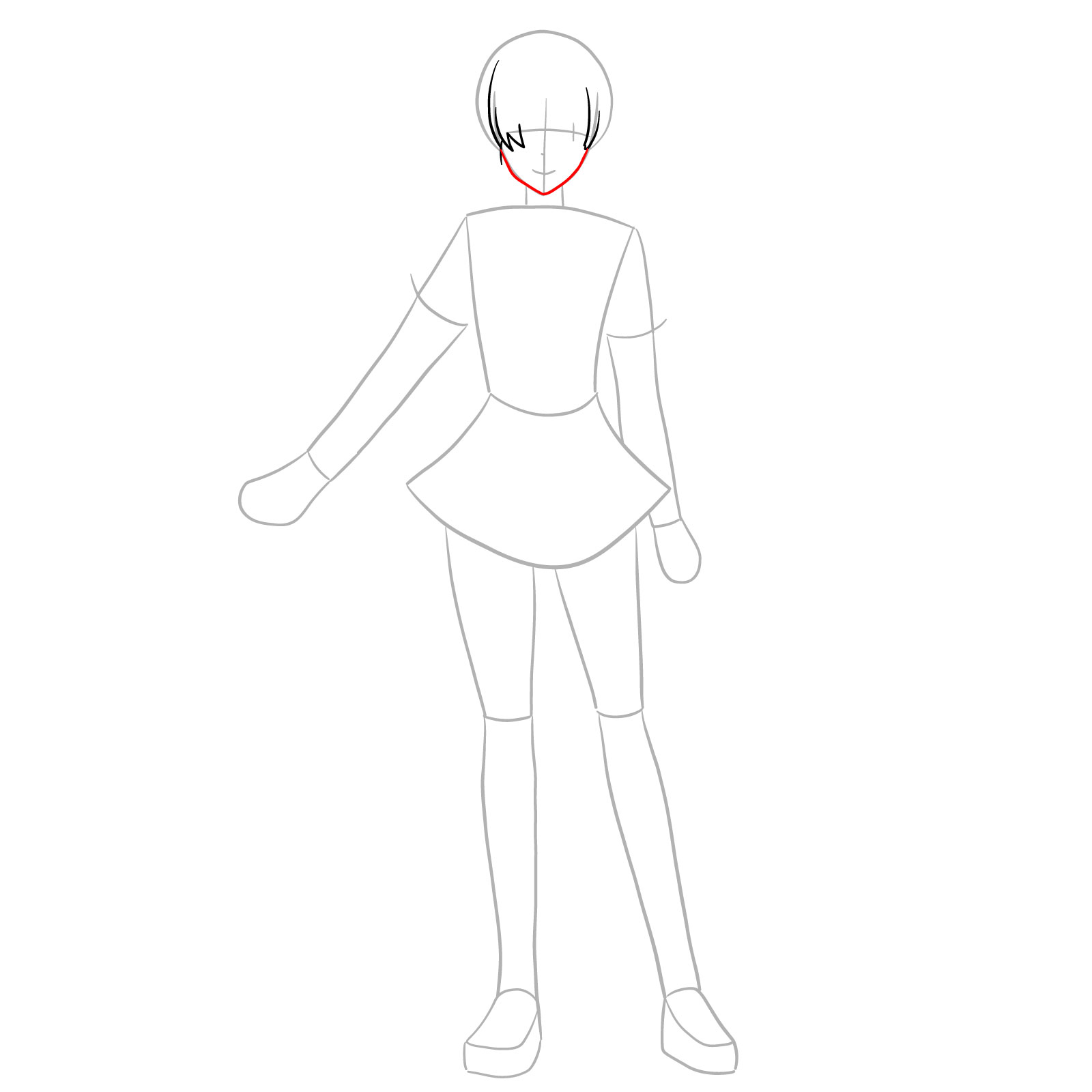 How to draw Ayase Ayatsuji in full growth - step 05