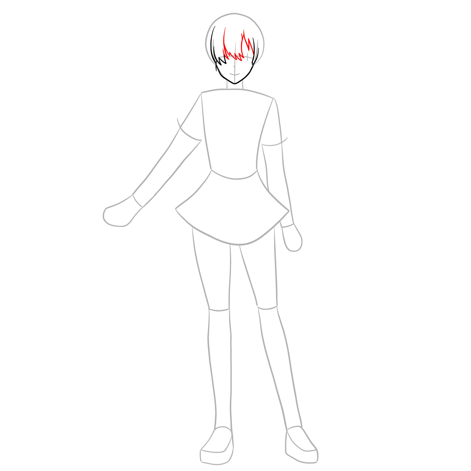 How to draw Ayase Ayatsuji in full growth - step 06