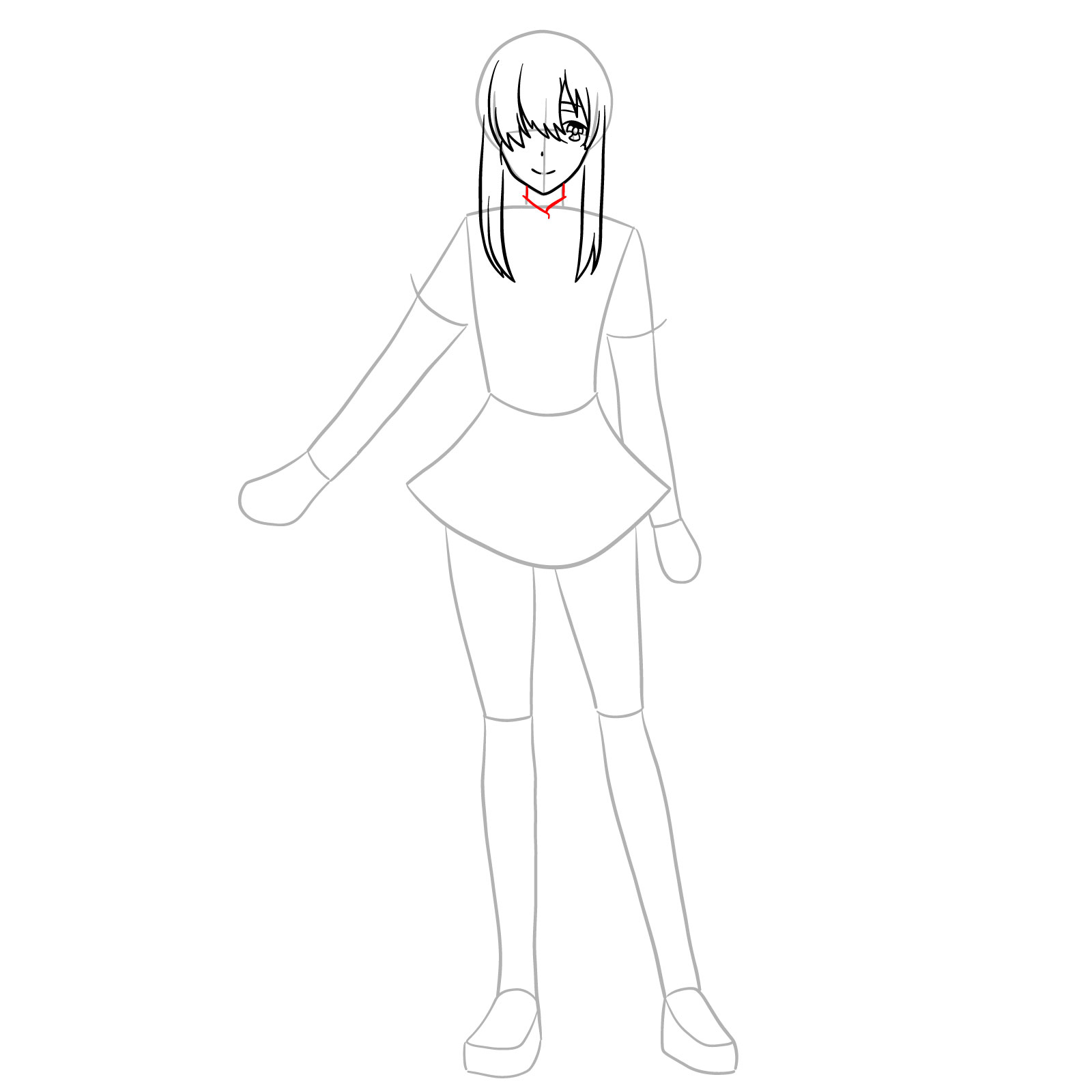 How to draw Ayase Ayatsuji in full growth - step 10