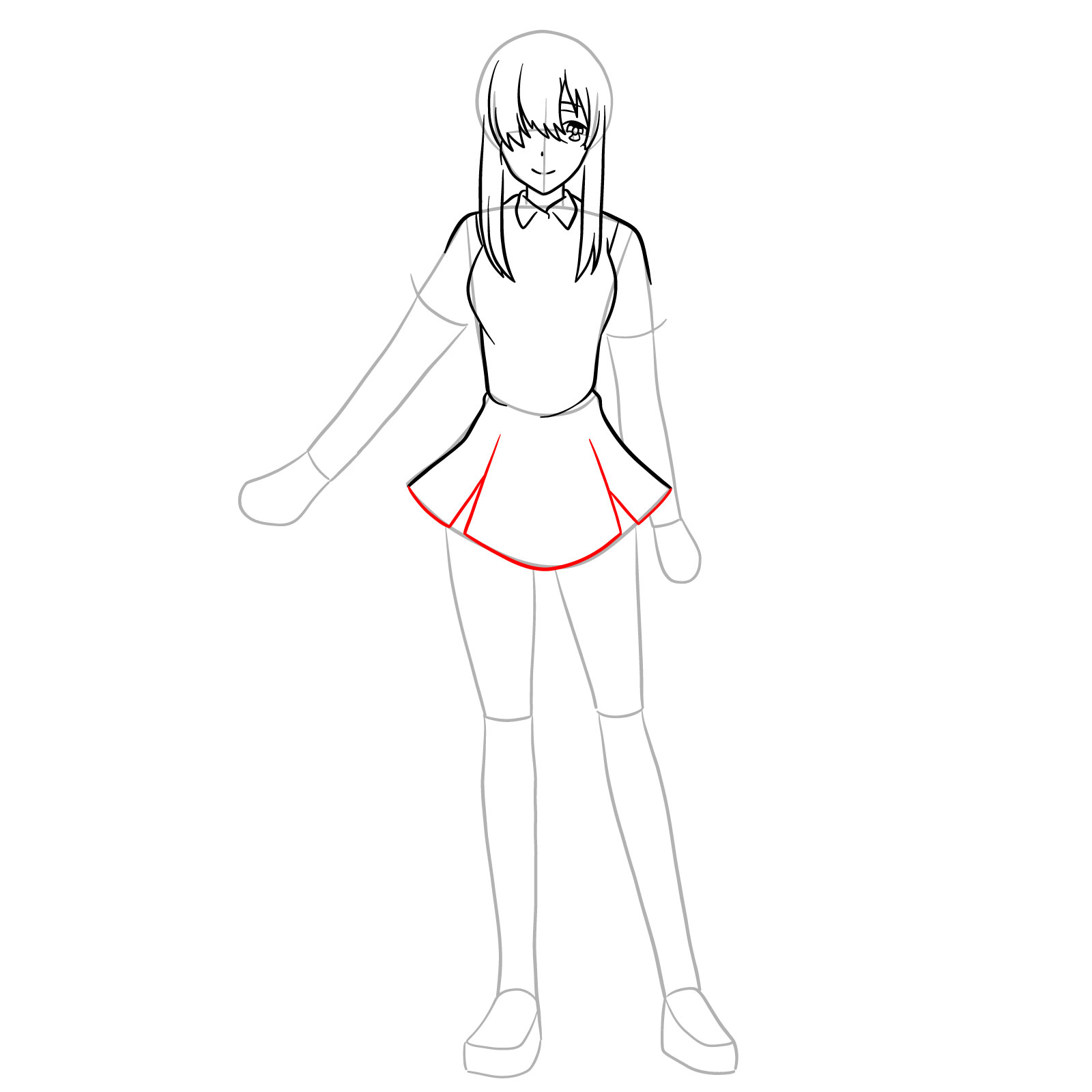 How to draw Ayase Ayatsuji in full growth - step 15