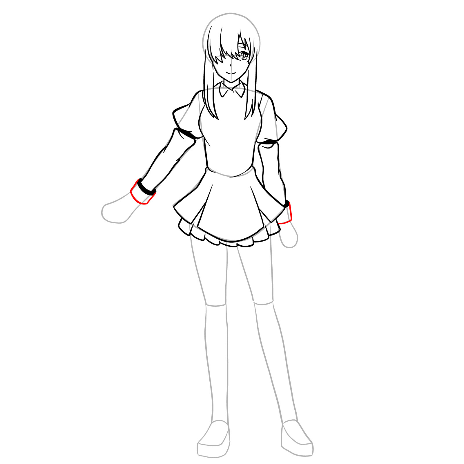 How to draw Ayase Ayatsuji in full growth - step 19