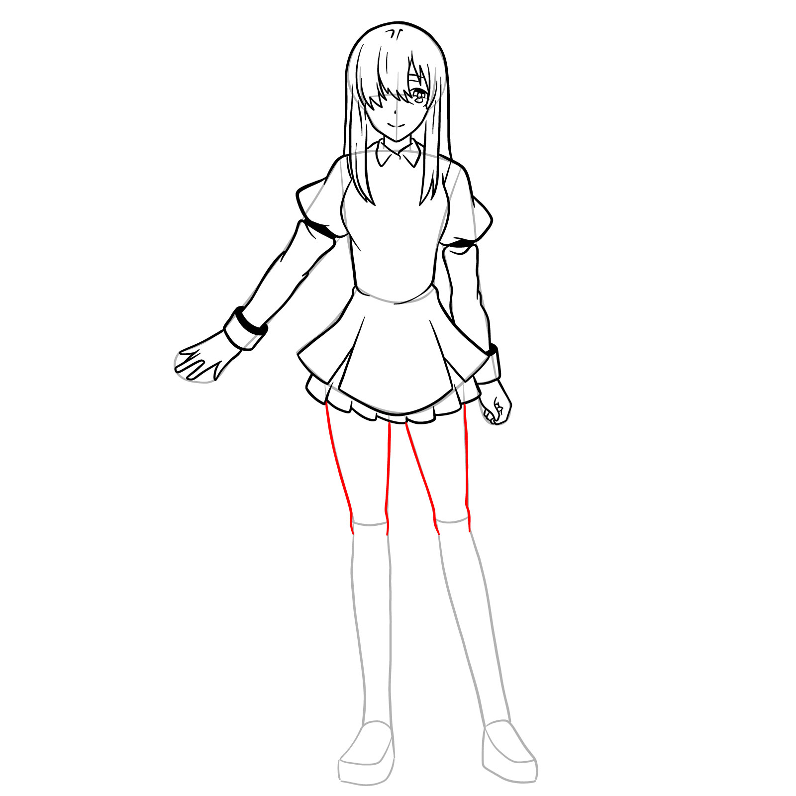 How to draw Ayase Ayatsuji in full growth - step 23
