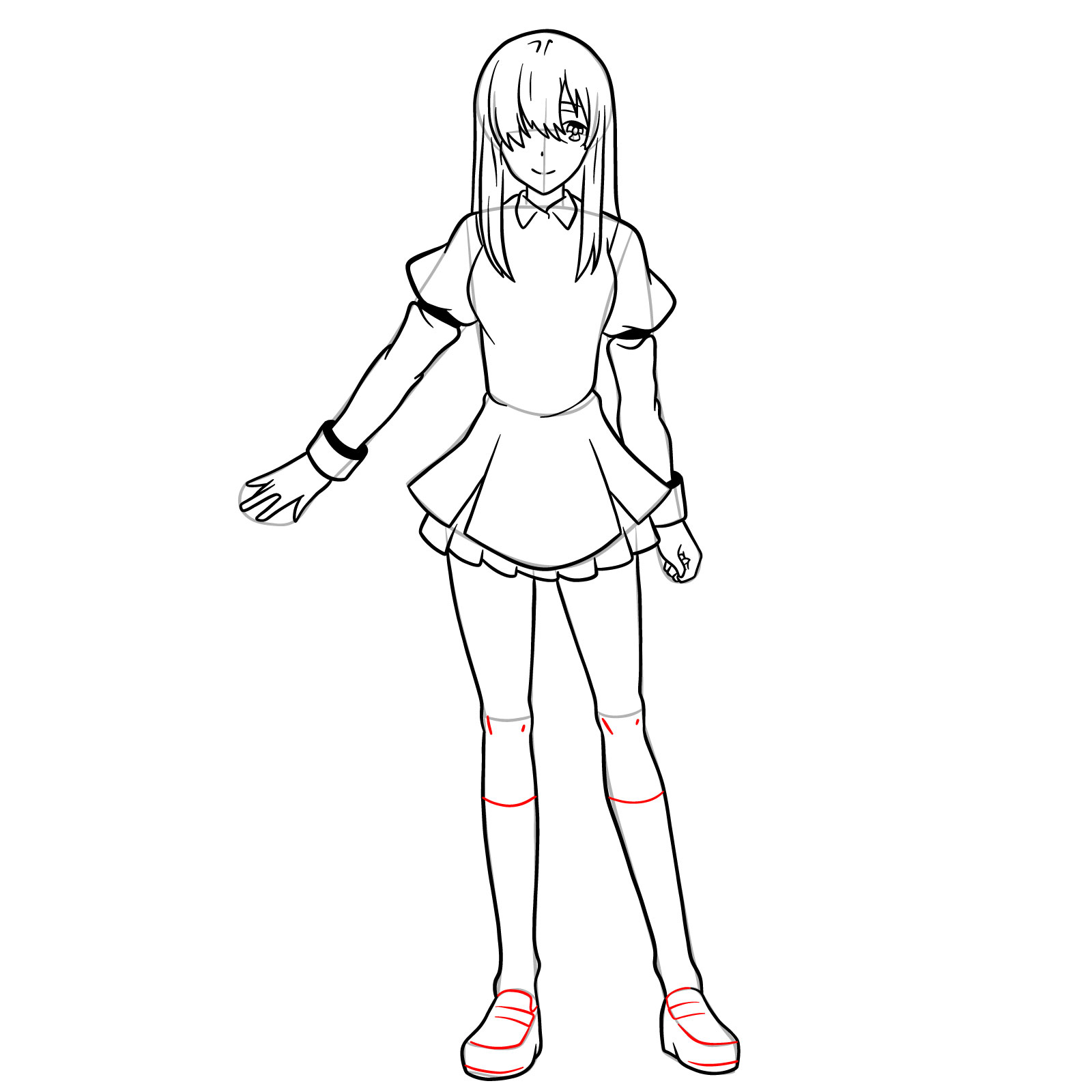 How to draw Ayase Ayatsuji in full growth - step 26