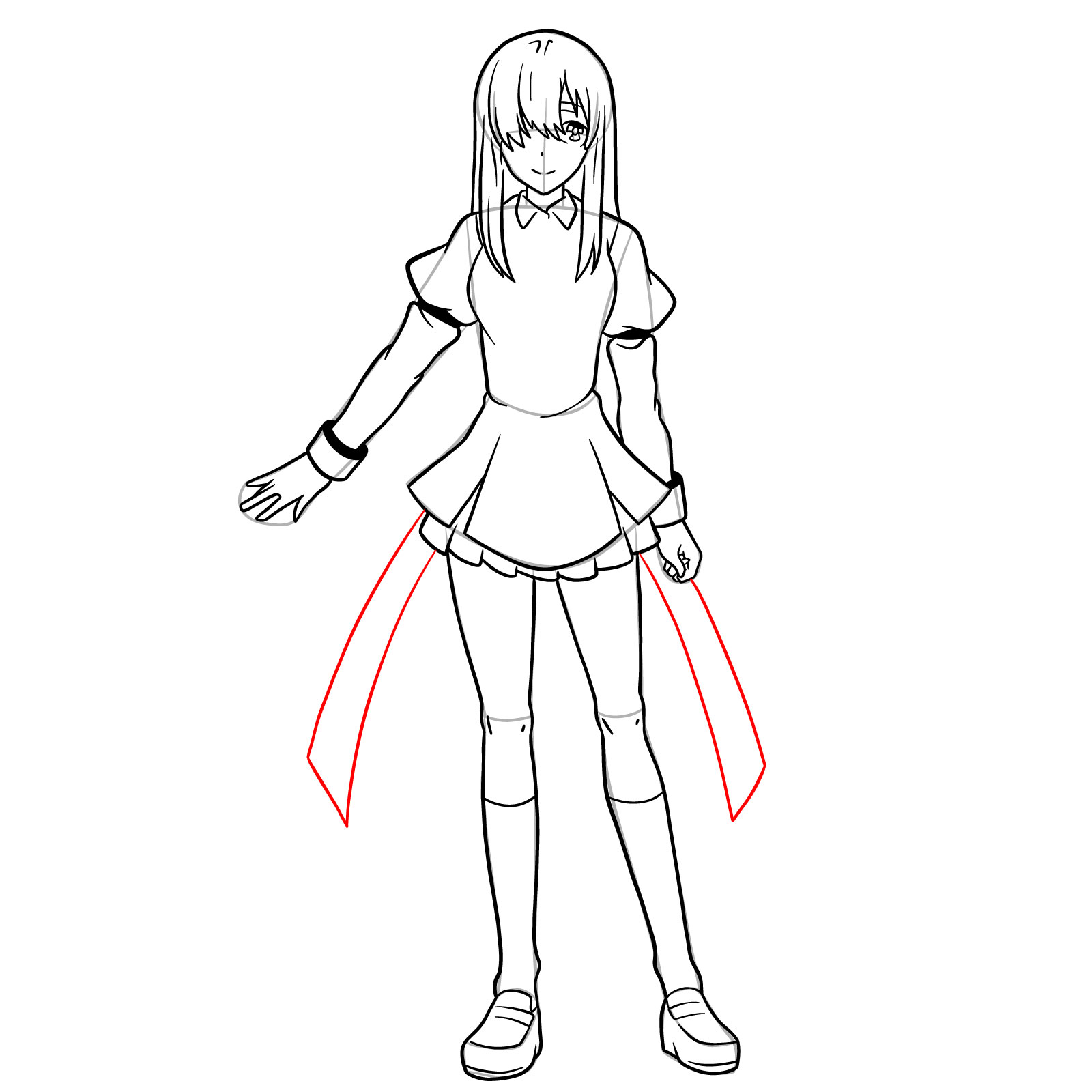 How to draw Ayase Ayatsuji in full growth - step 27