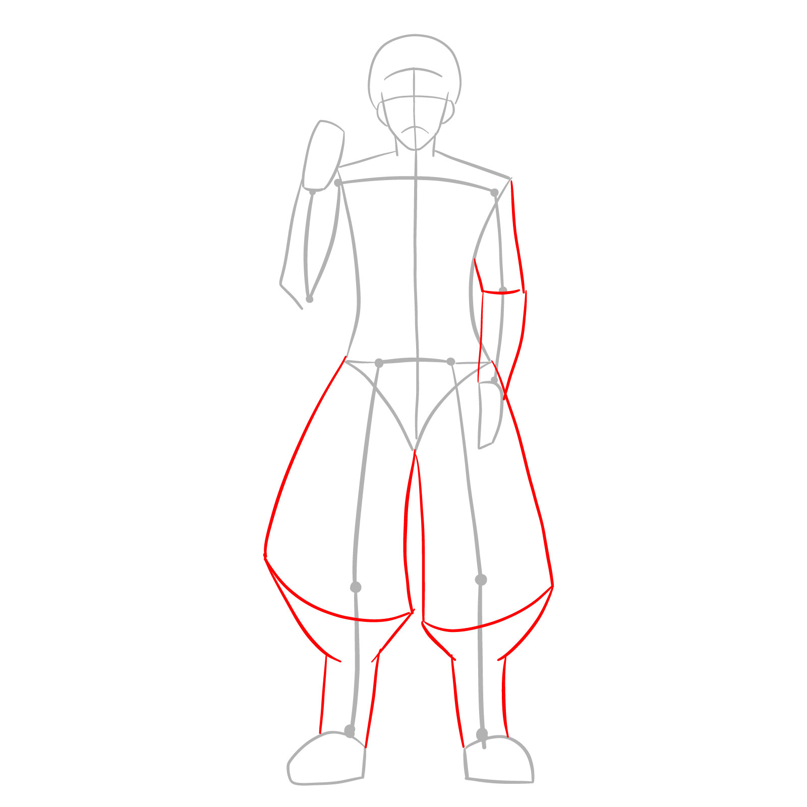 How to draw Kuraudo Kurashiki full body - step 03