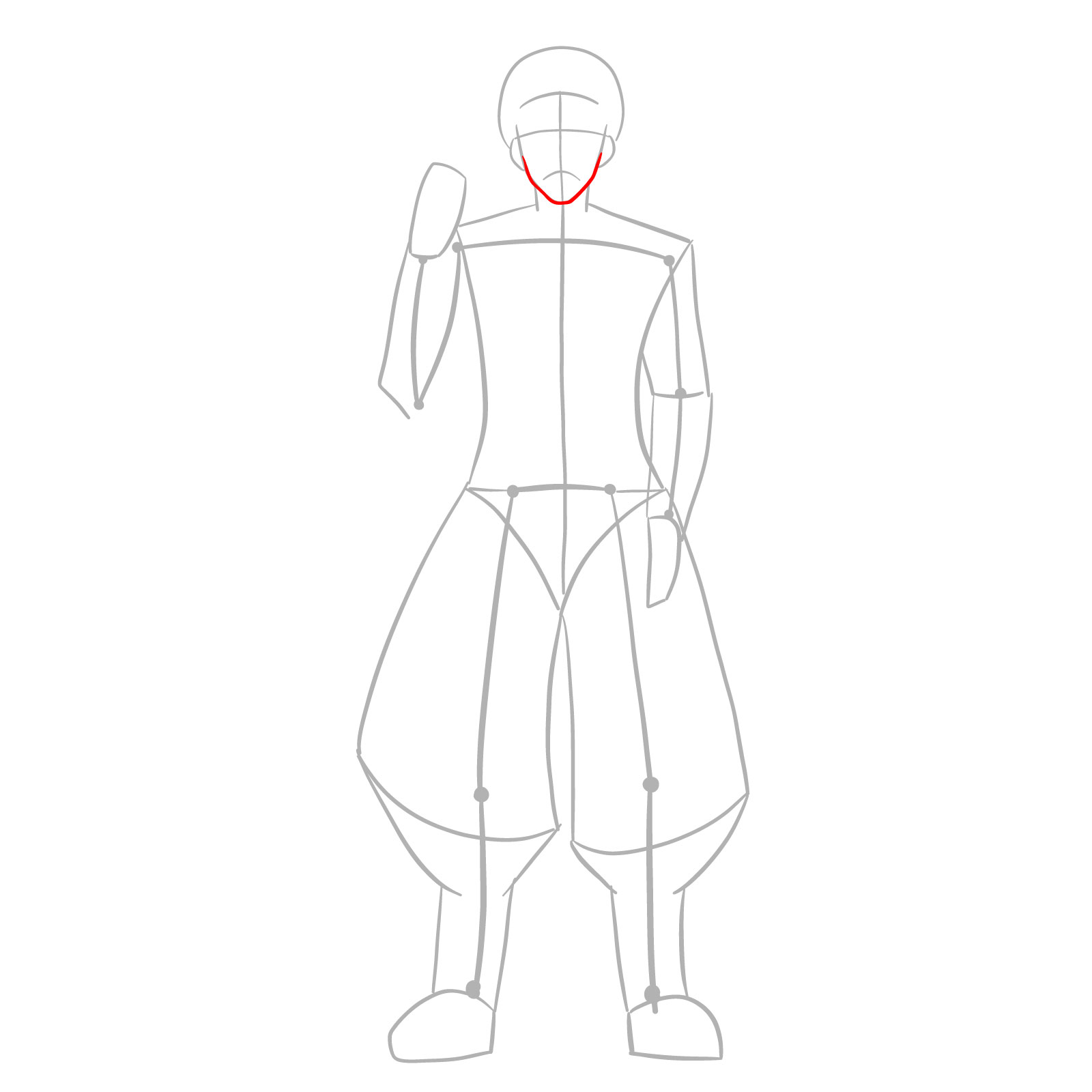 How to draw Kuraudo Kurashiki full body - step 04