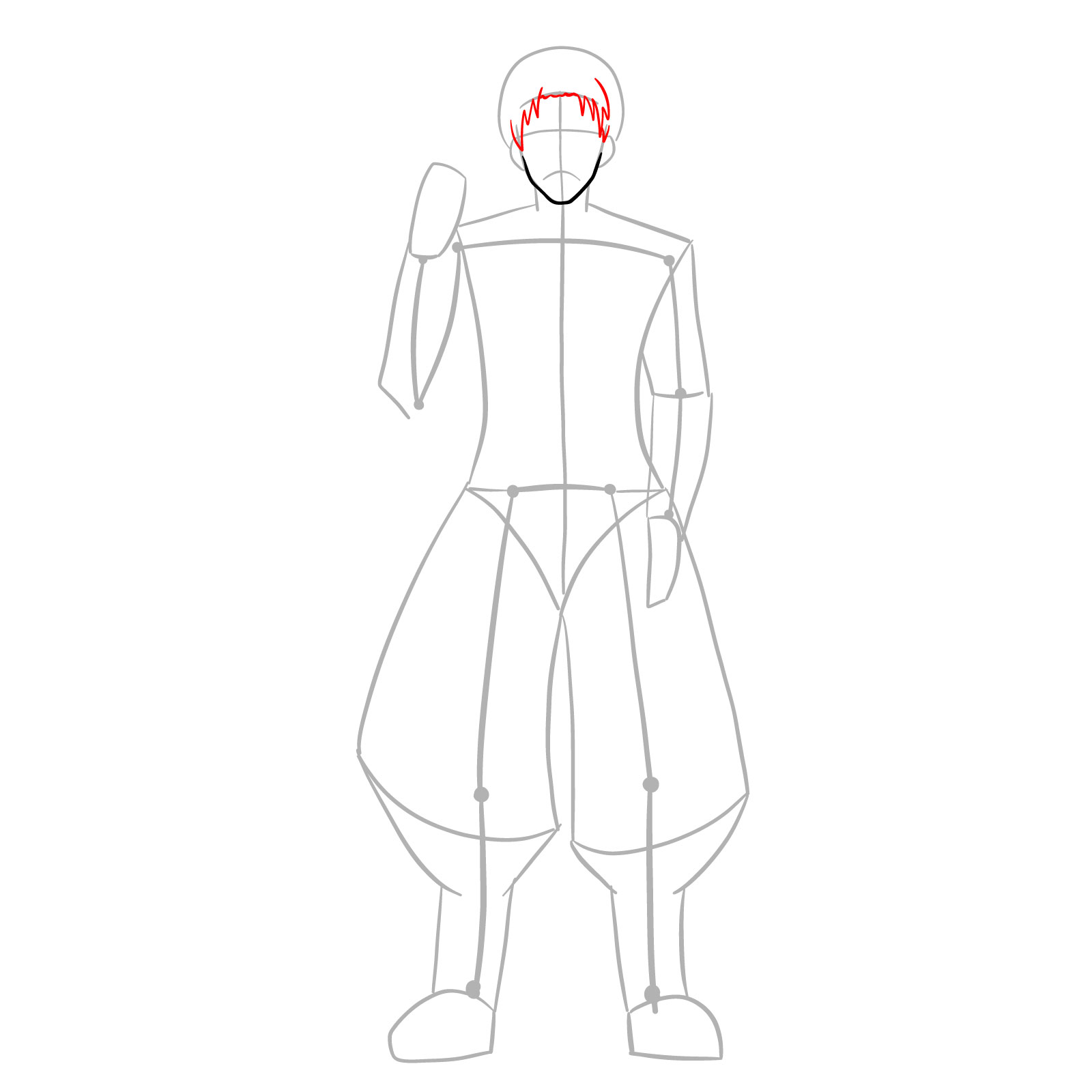 How to draw Kuraudo Kurashiki full body - step 05