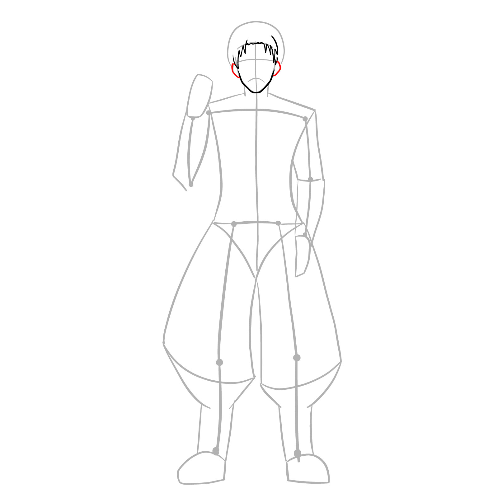 How to draw Kuraudo Kurashiki full body - step 06