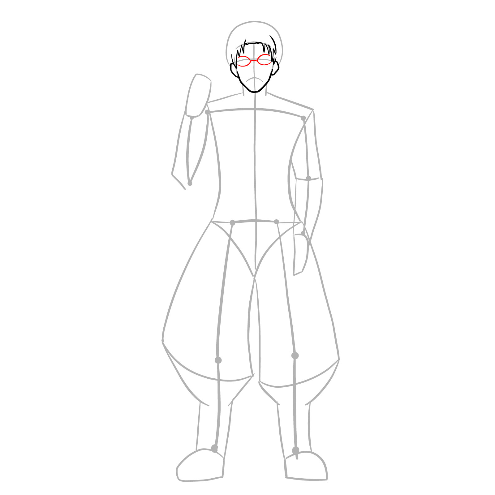 How to draw Kuraudo Kurashiki full body - step 07