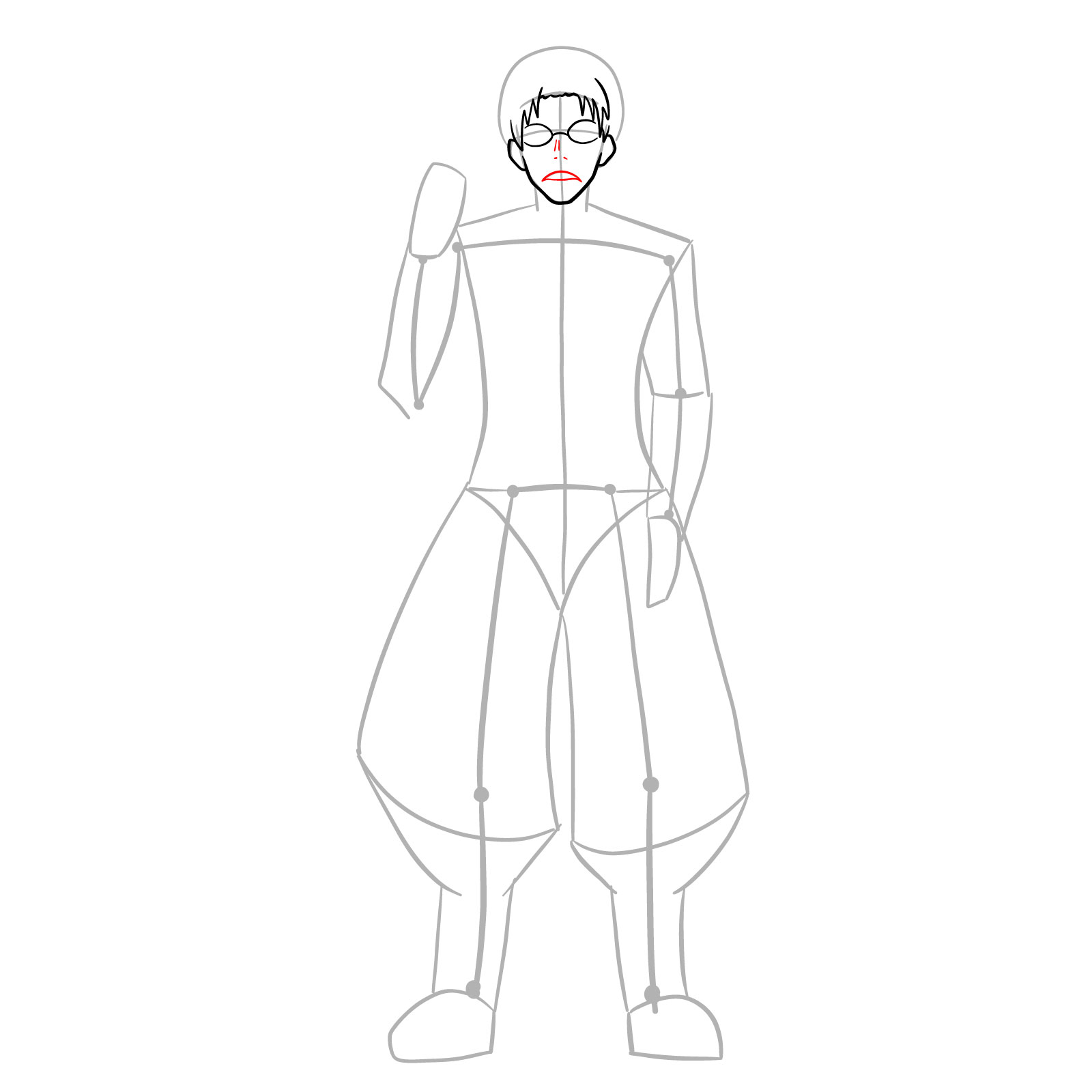 How to draw Kuraudo Kurashiki full body - step 08