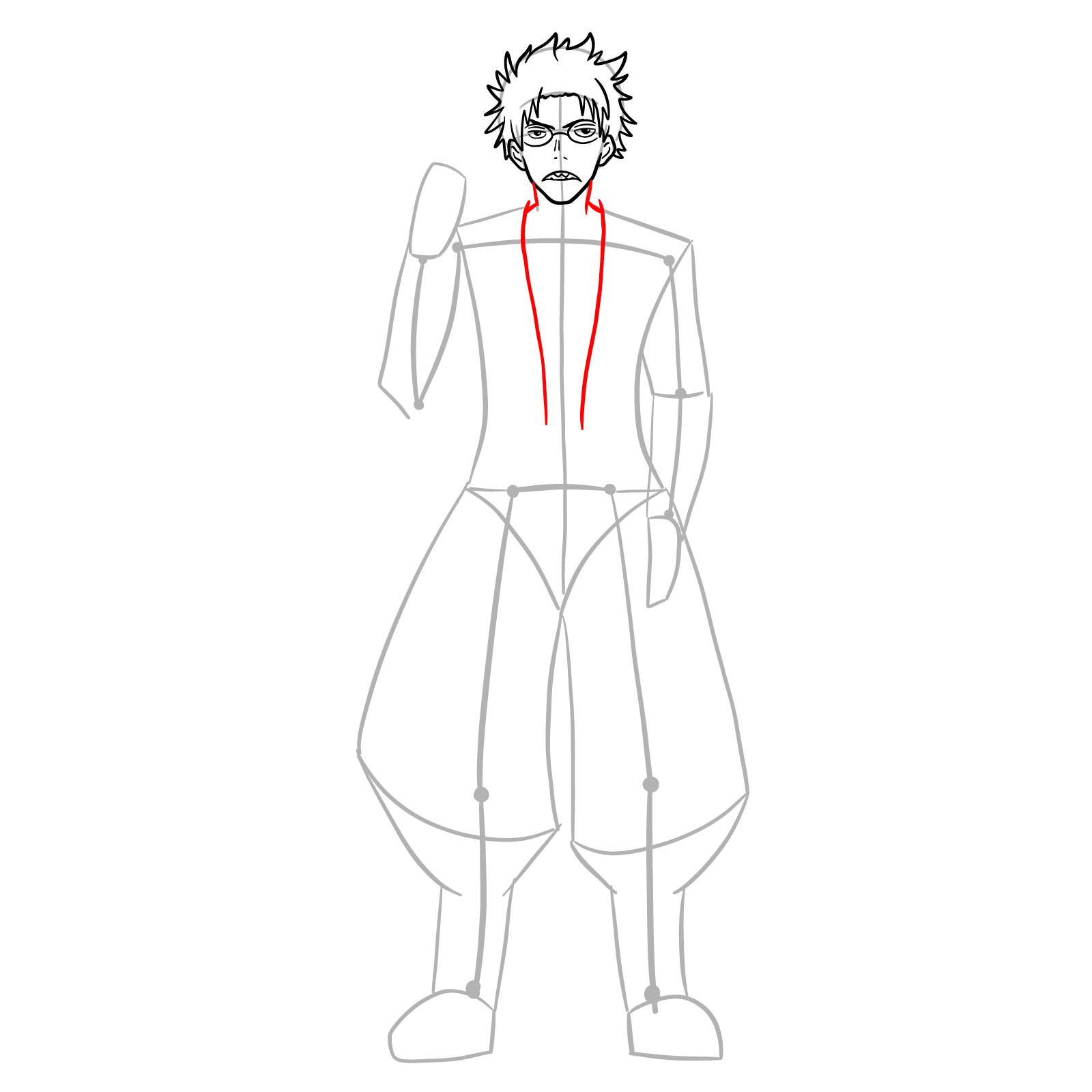How to draw Kuraudo Kurashiki full body - step 13