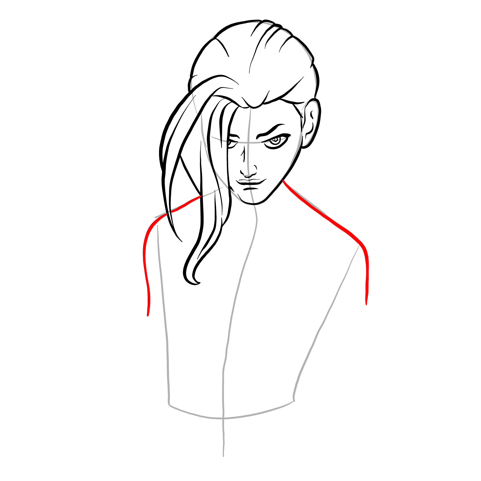 How to draw grown-up Jinx - step 16