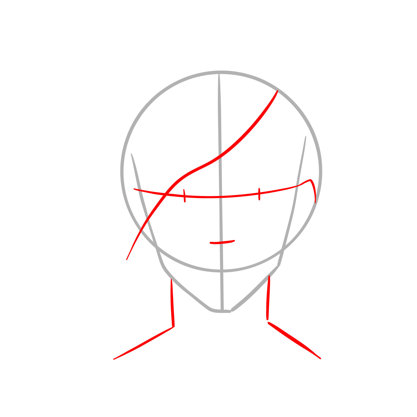 How to draw the face of Vi from Arcane - step 02