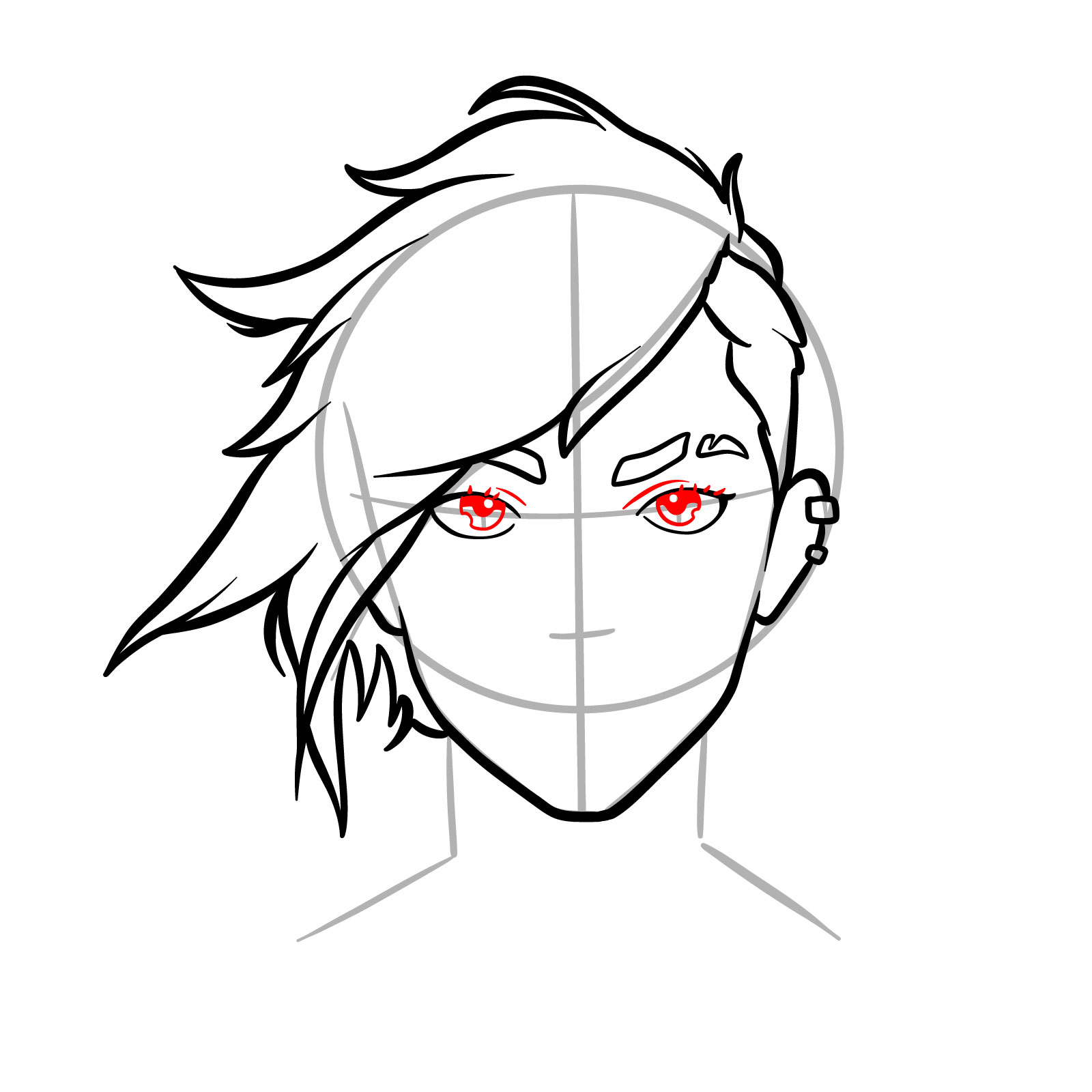 How to draw the face of Vi from Arcane - step 09