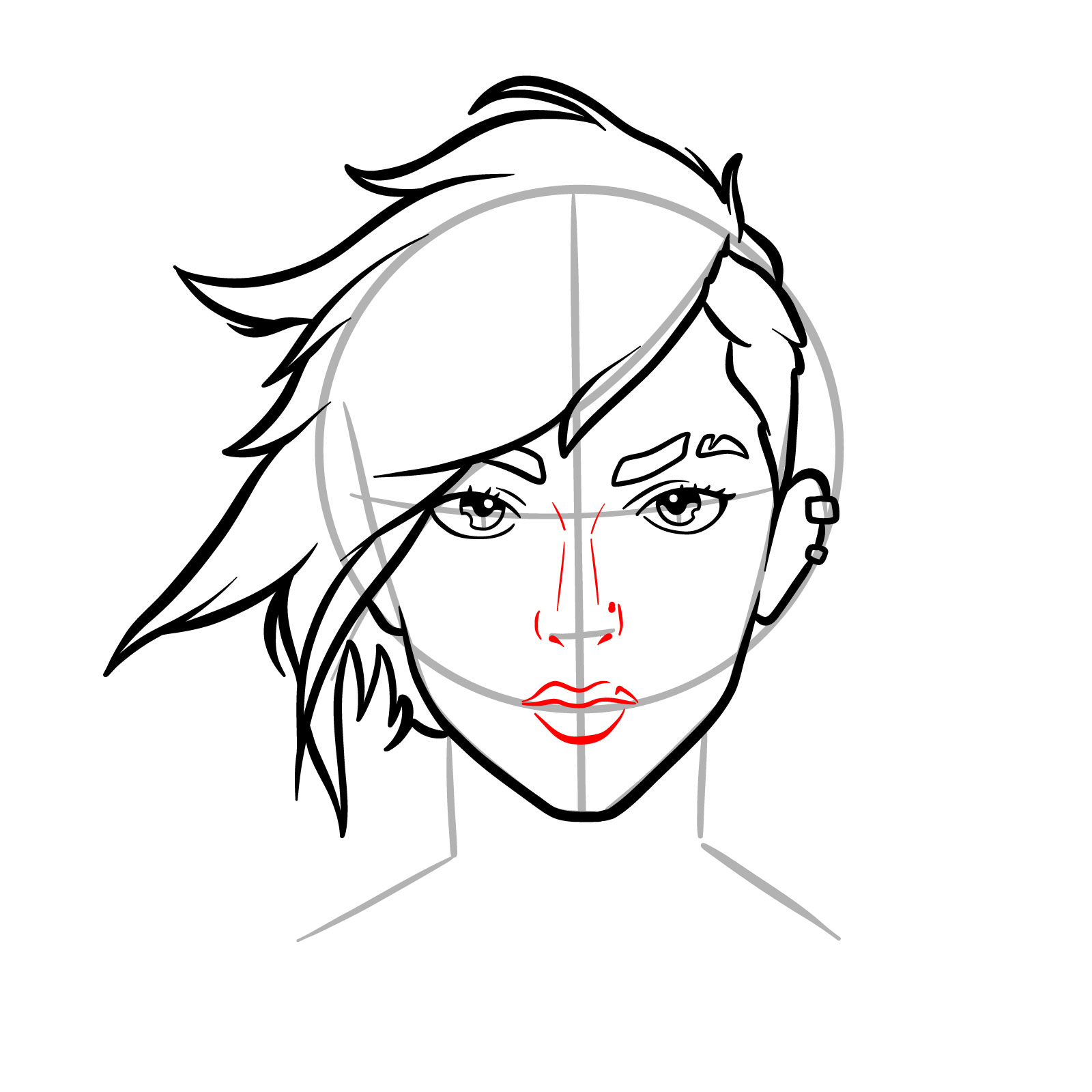 How to draw the face of Vi from Arcane - step 10