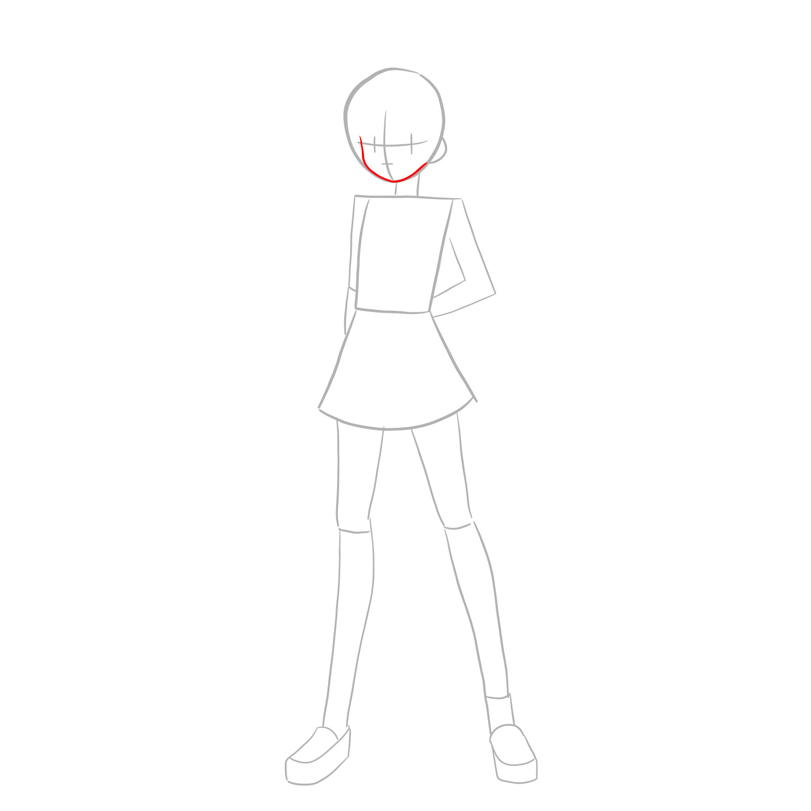How to draw Minami Shimada - step 04