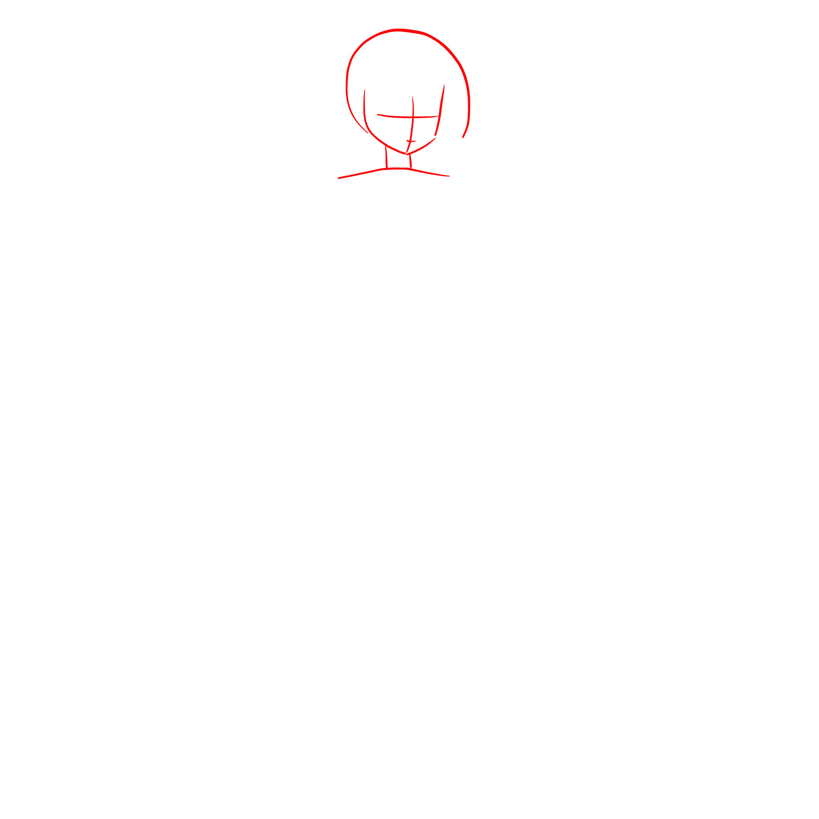 How to draw Shouko Kirishima - step 01
