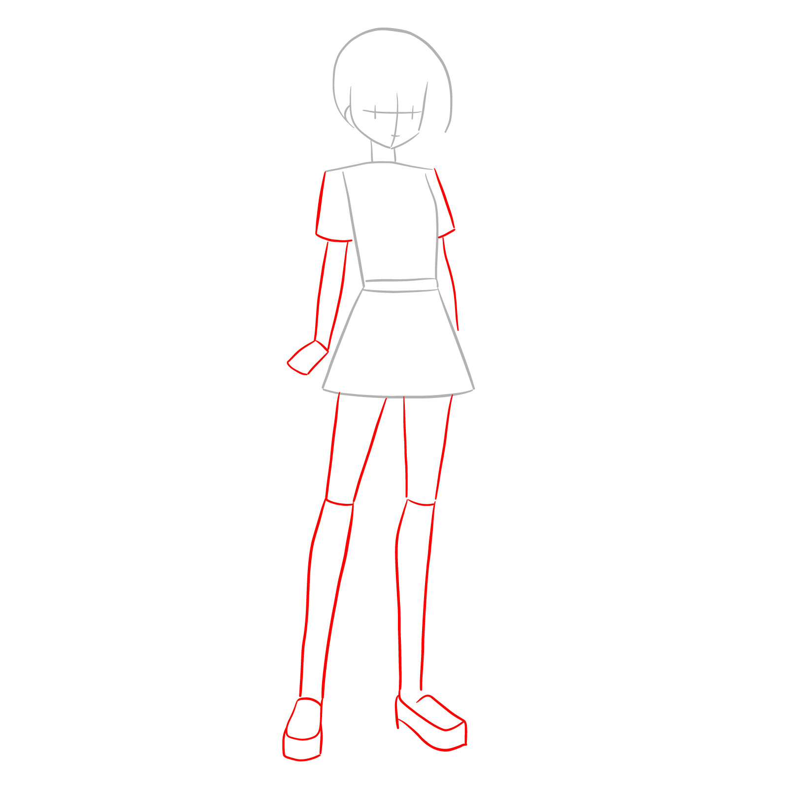 How to draw Shouko Kirishima - step 03