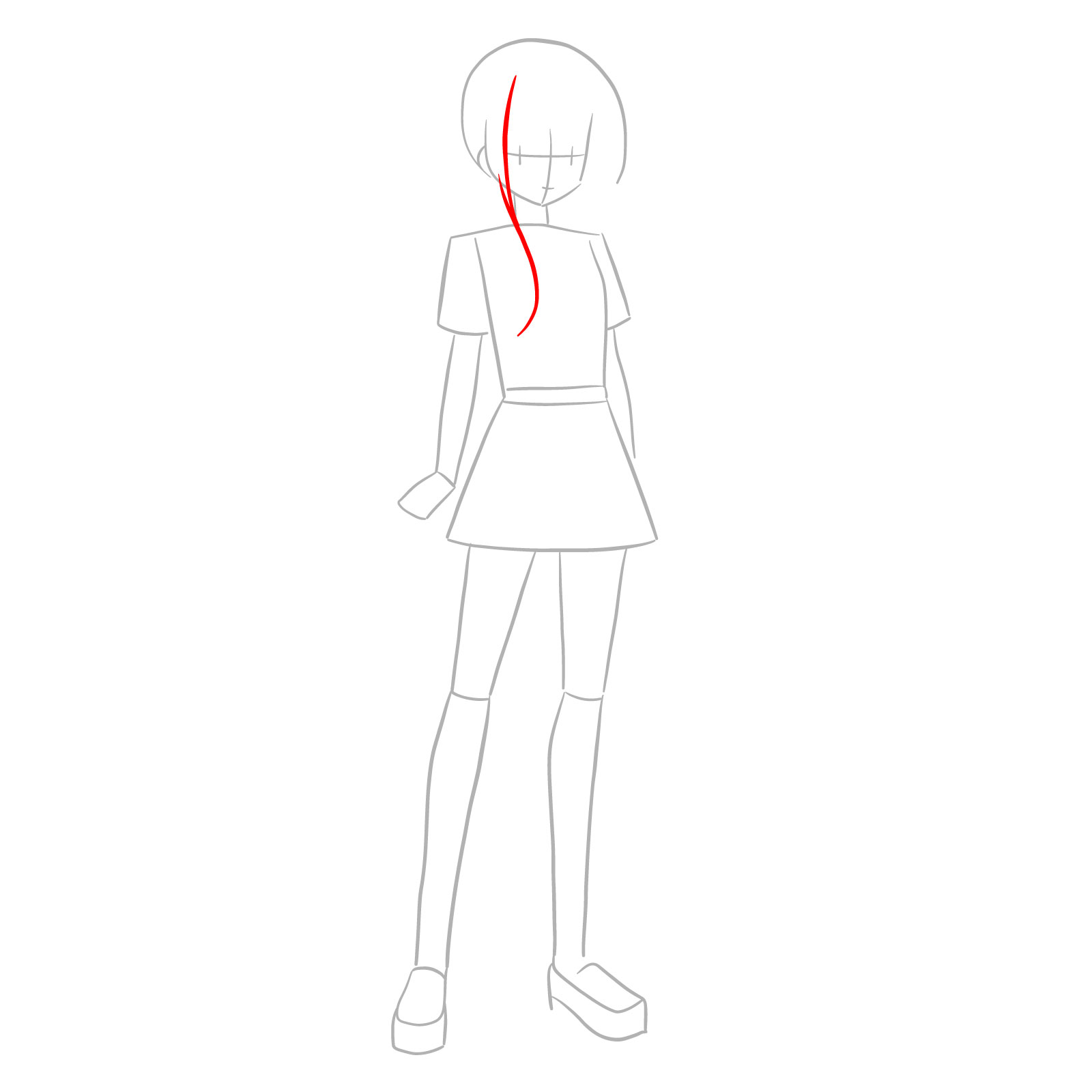How to draw Shouko Kirishima - step 04