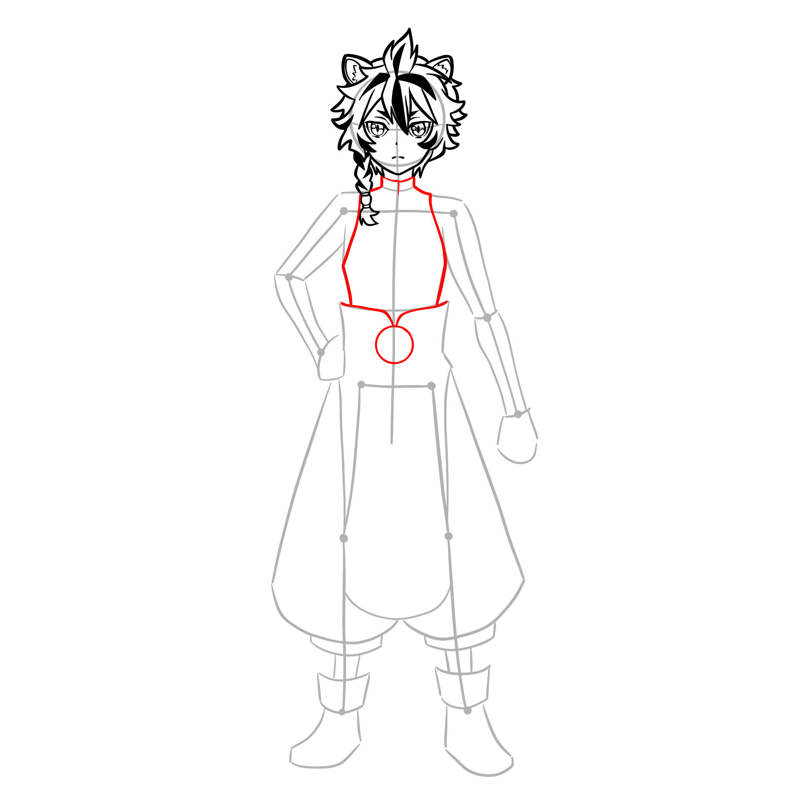 How to draw Fohl Fayon from The Rising of the Shield Hero - step 10