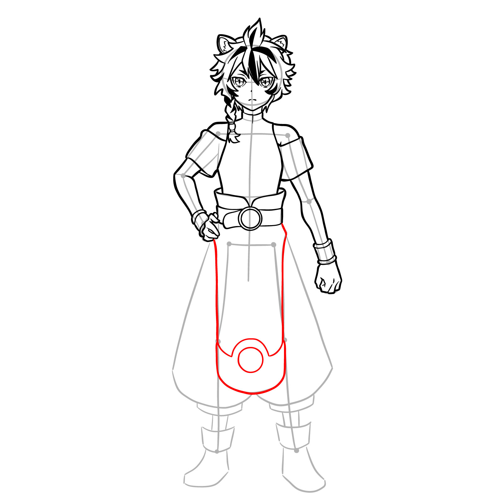 How to draw Fohl Fayon from The Rising of the Shield Hero - step 15