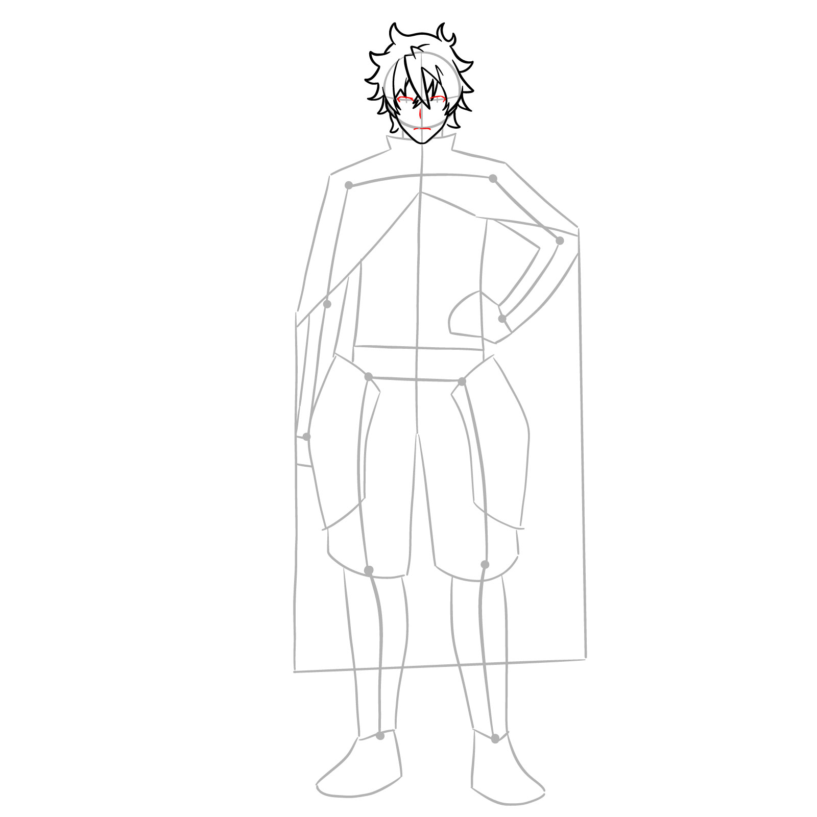 How to draw Naofumi Iwatani from The Rising of the Shield Hero - step 07