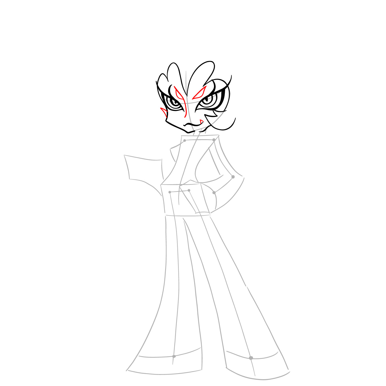 How to draw Scanty Daemon - step 11