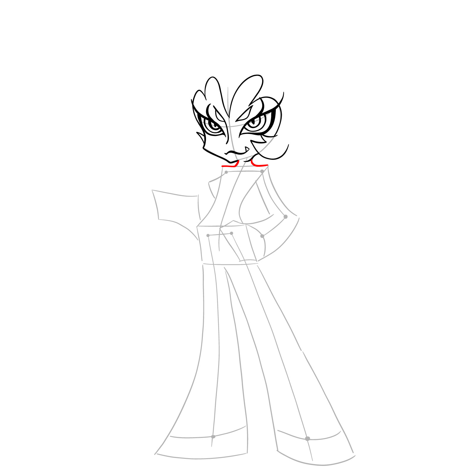 How to draw Scanty Daemon - step 12