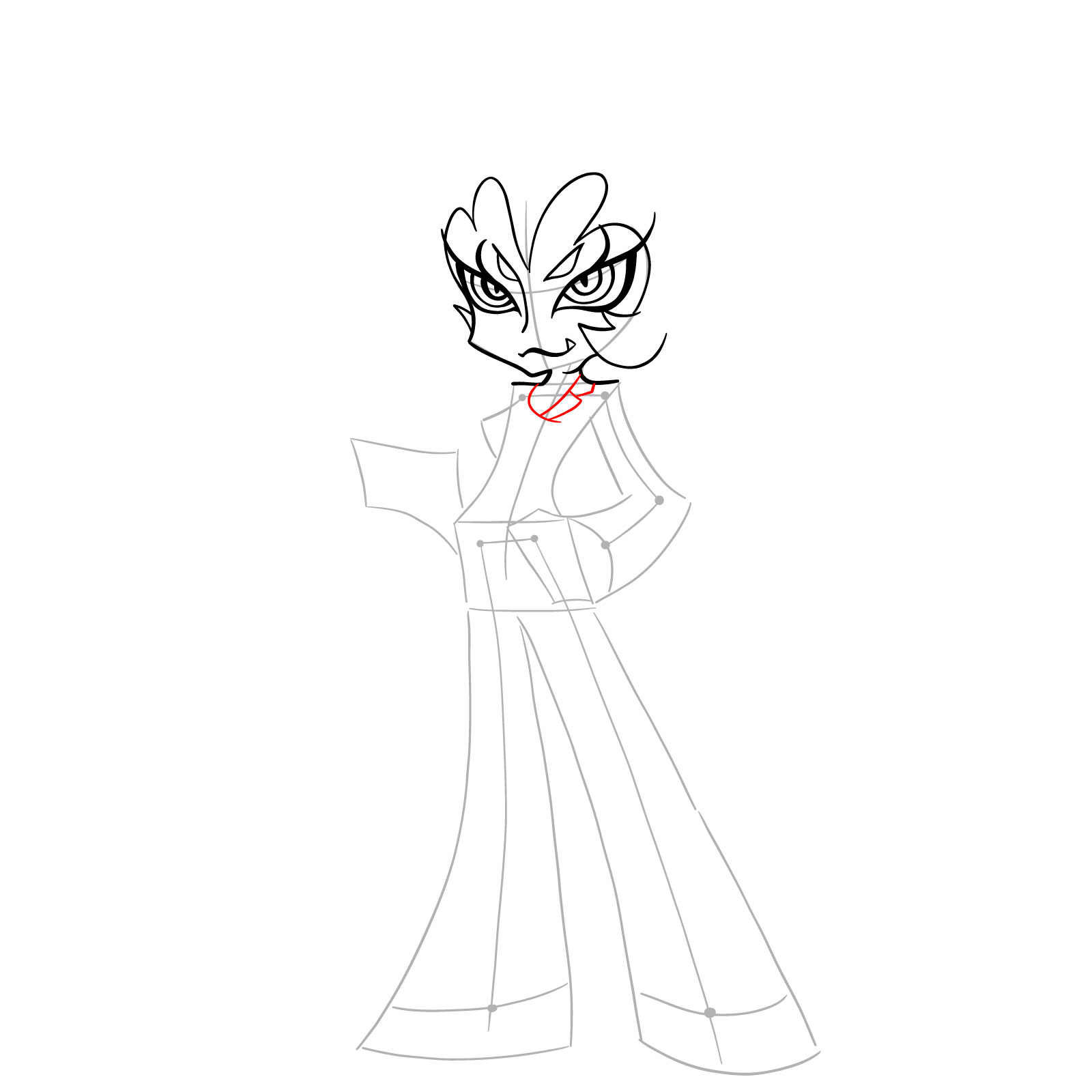 How to draw Scanty Daemon - step 13