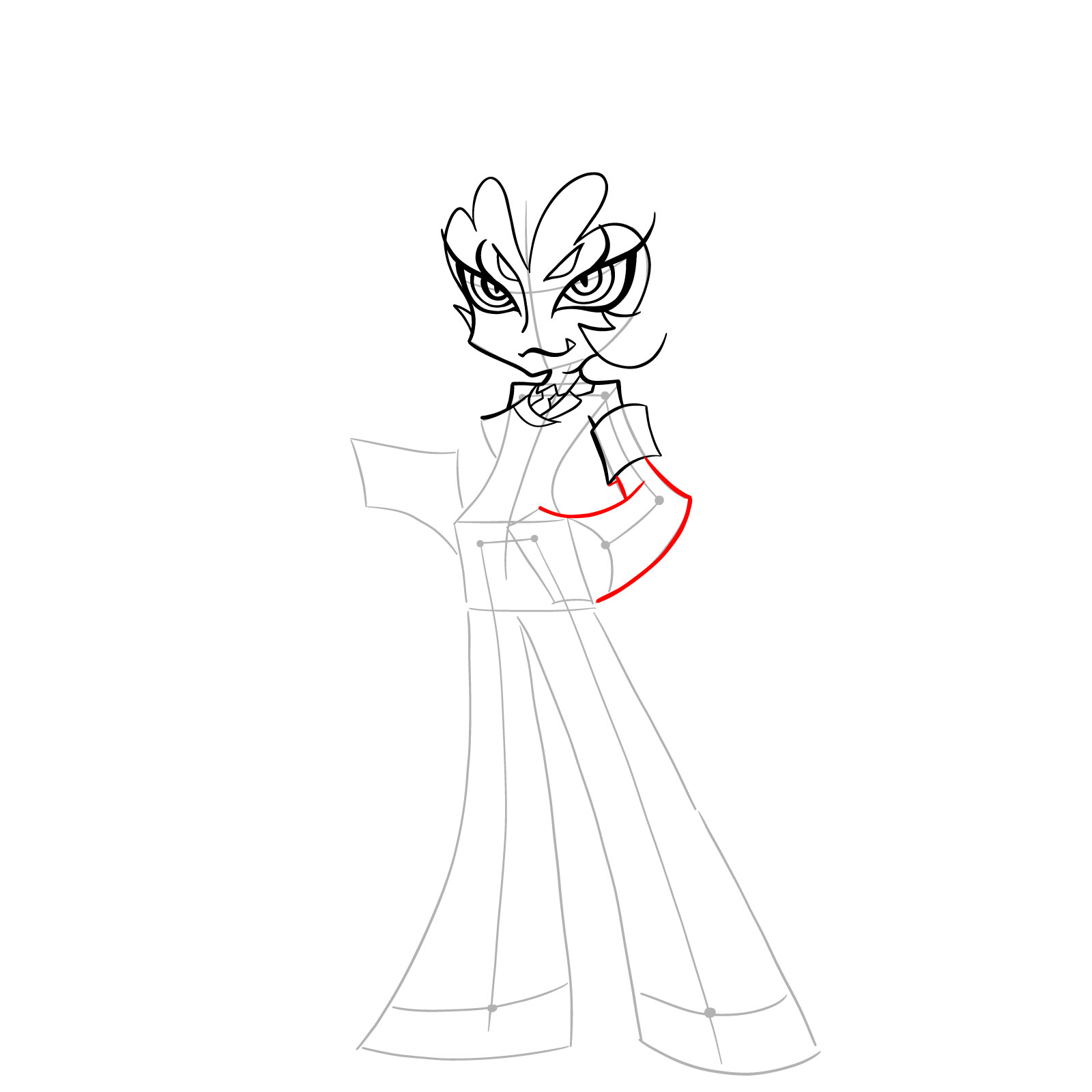 How to draw Scanty Daemon - step 17