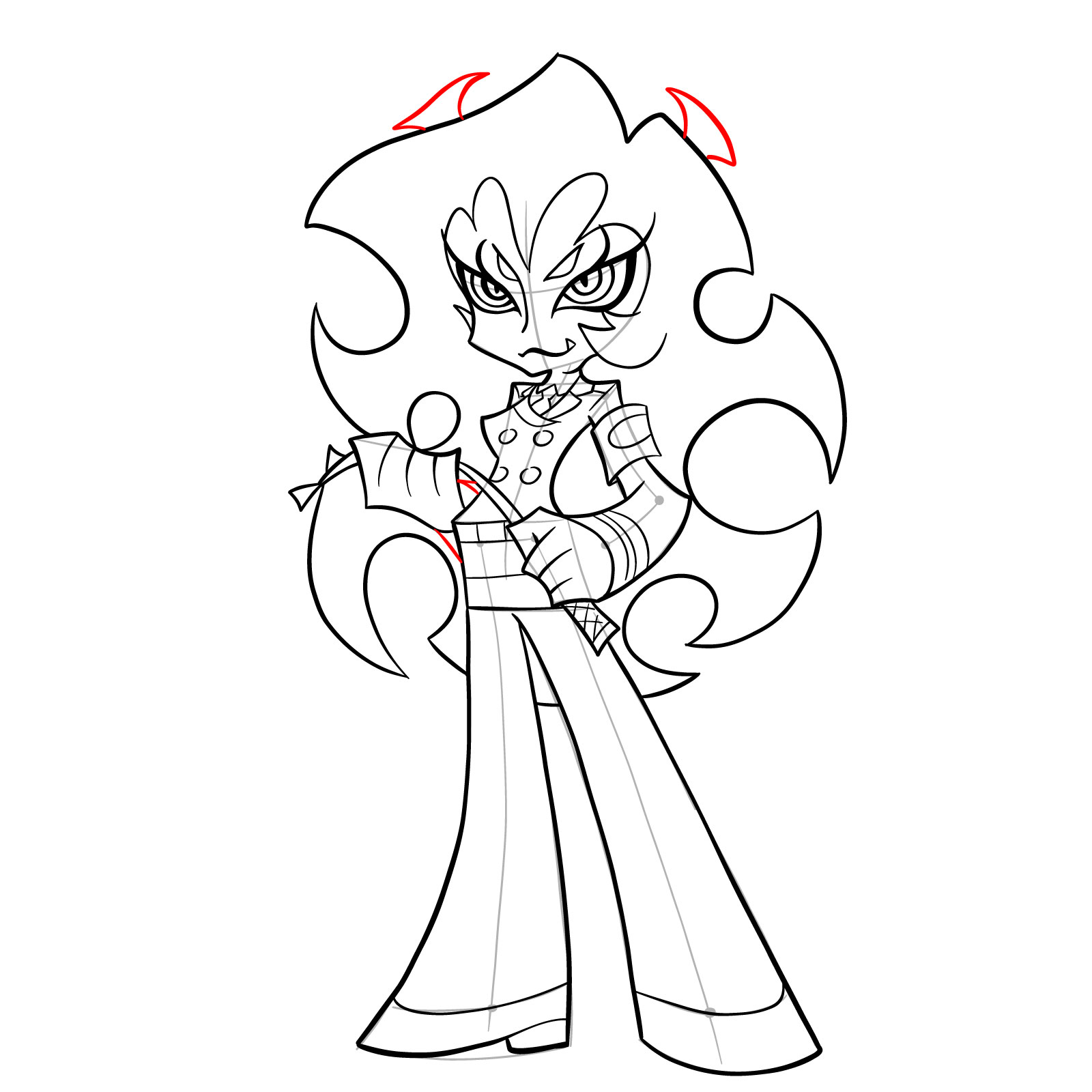 How to draw Scanty Daemon - step 32