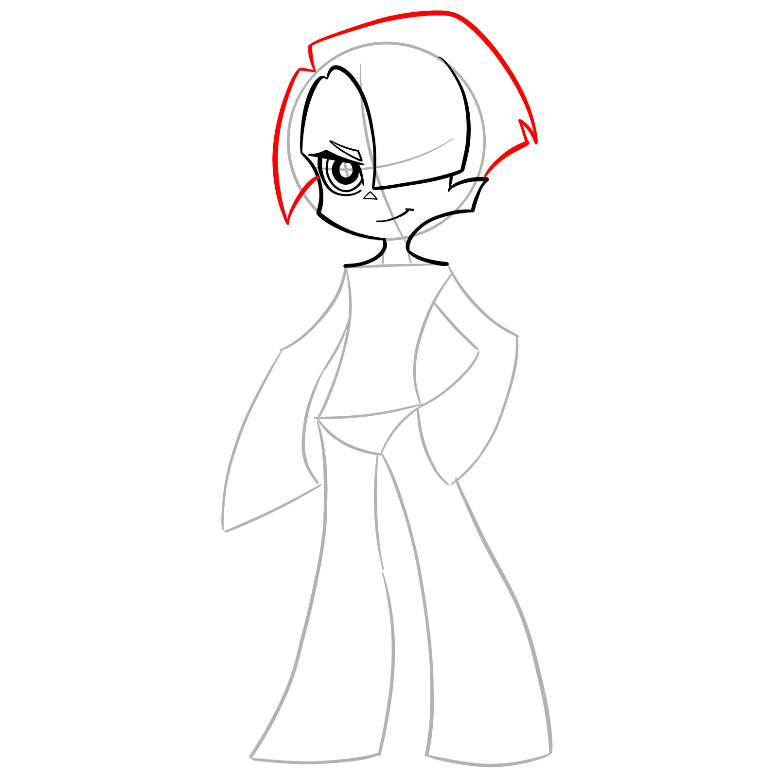How to Draw Polyester, the Newgen Angel - step 07