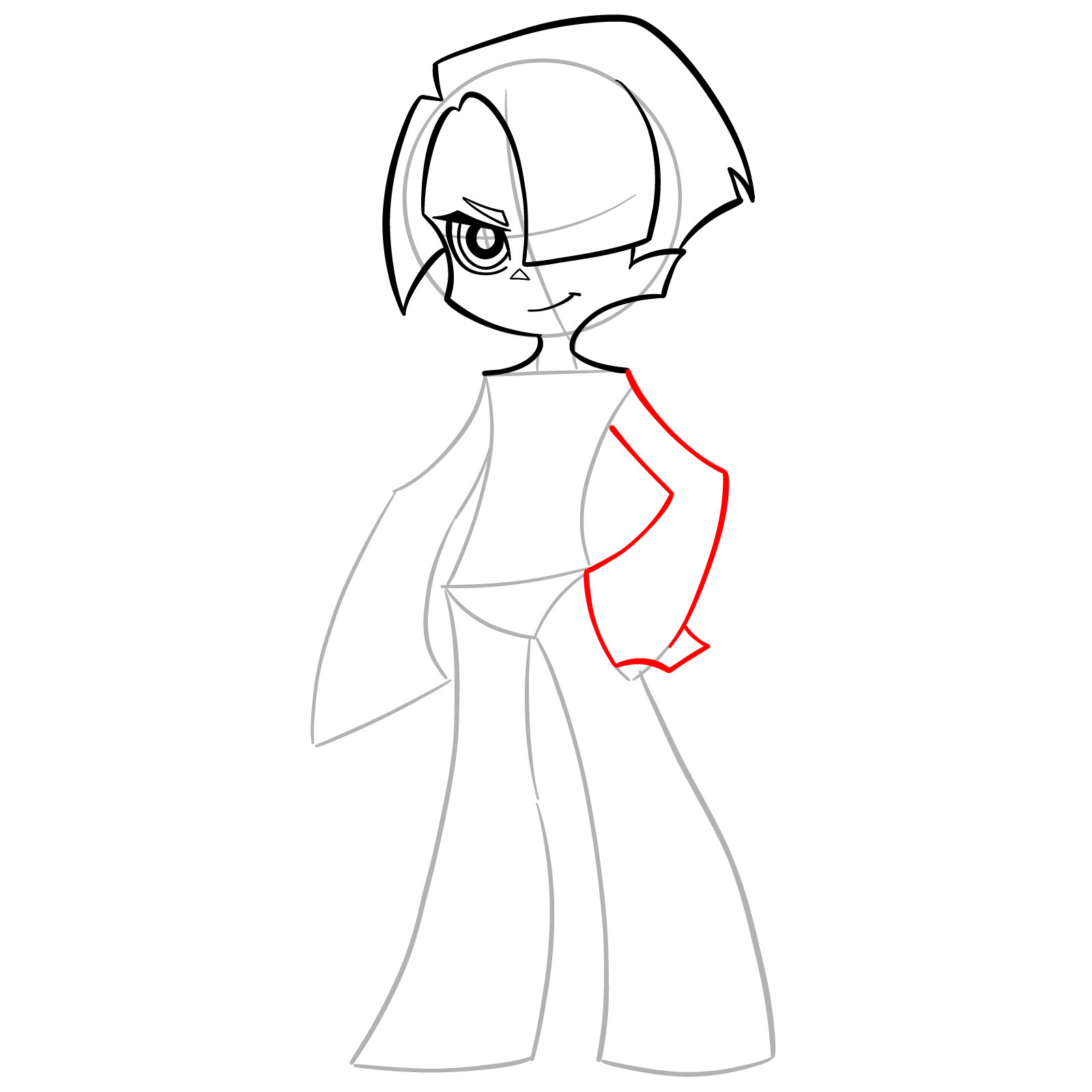 How to Draw Polyester, the Newgen Angel - step 08