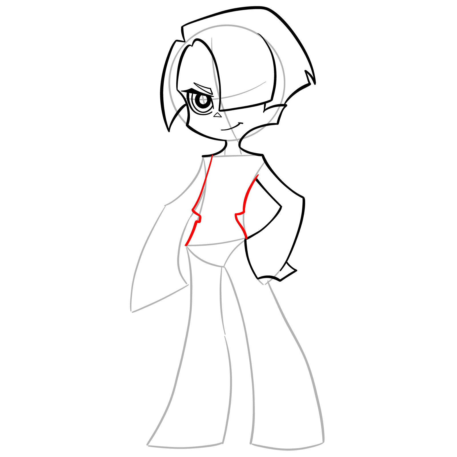 How to Draw Polyester, the Newgen Angel - step 09