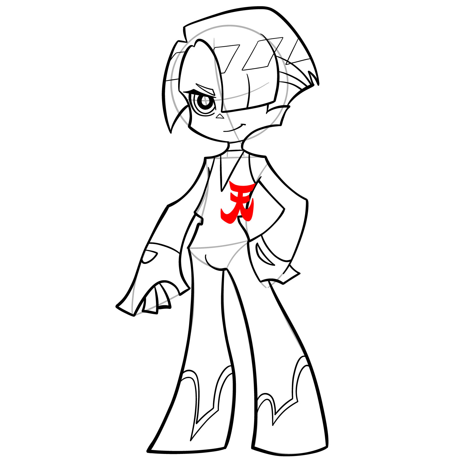 How to Draw Polyester, the Newgen Angel - step 15
