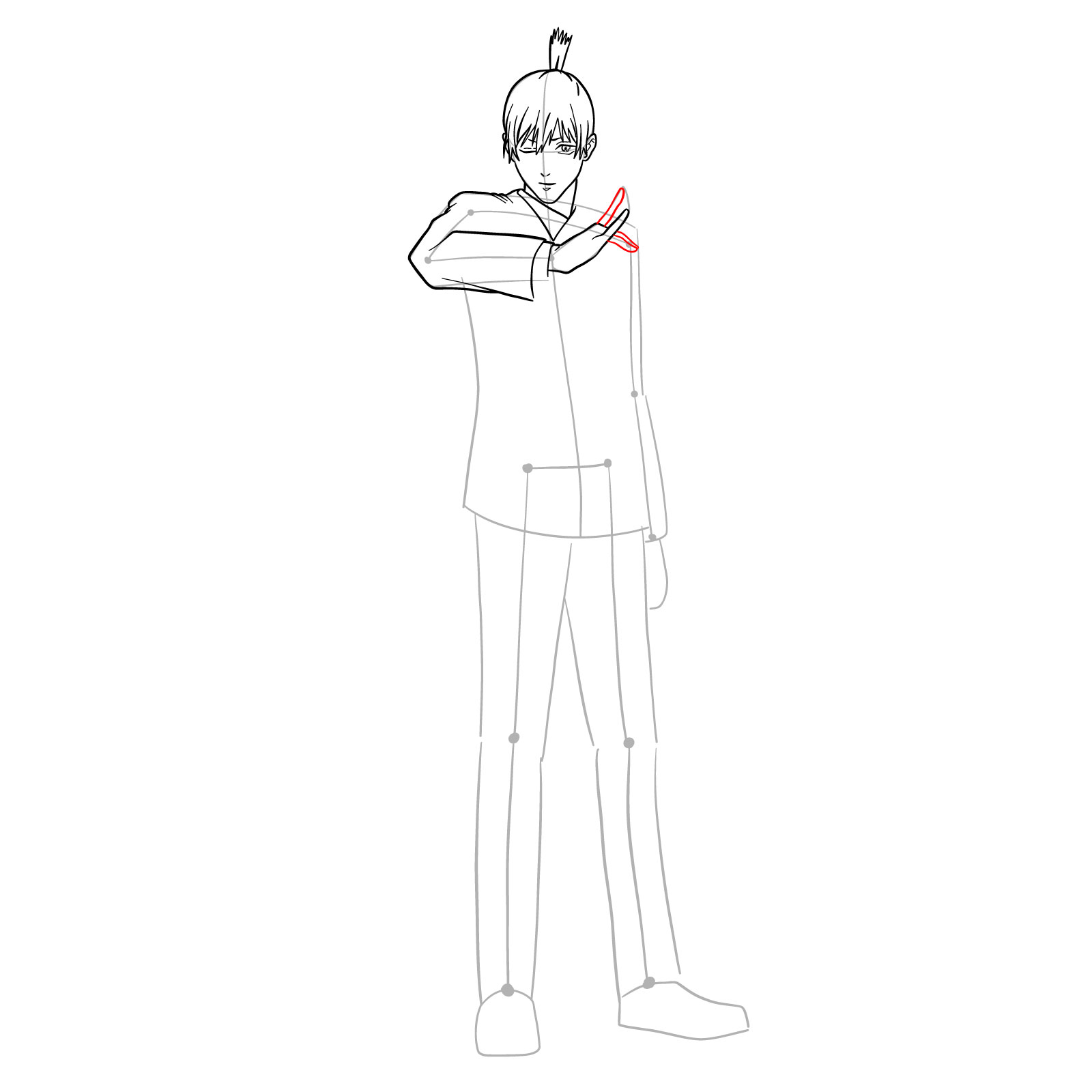 How to draw Aki Hayakawa - step 17