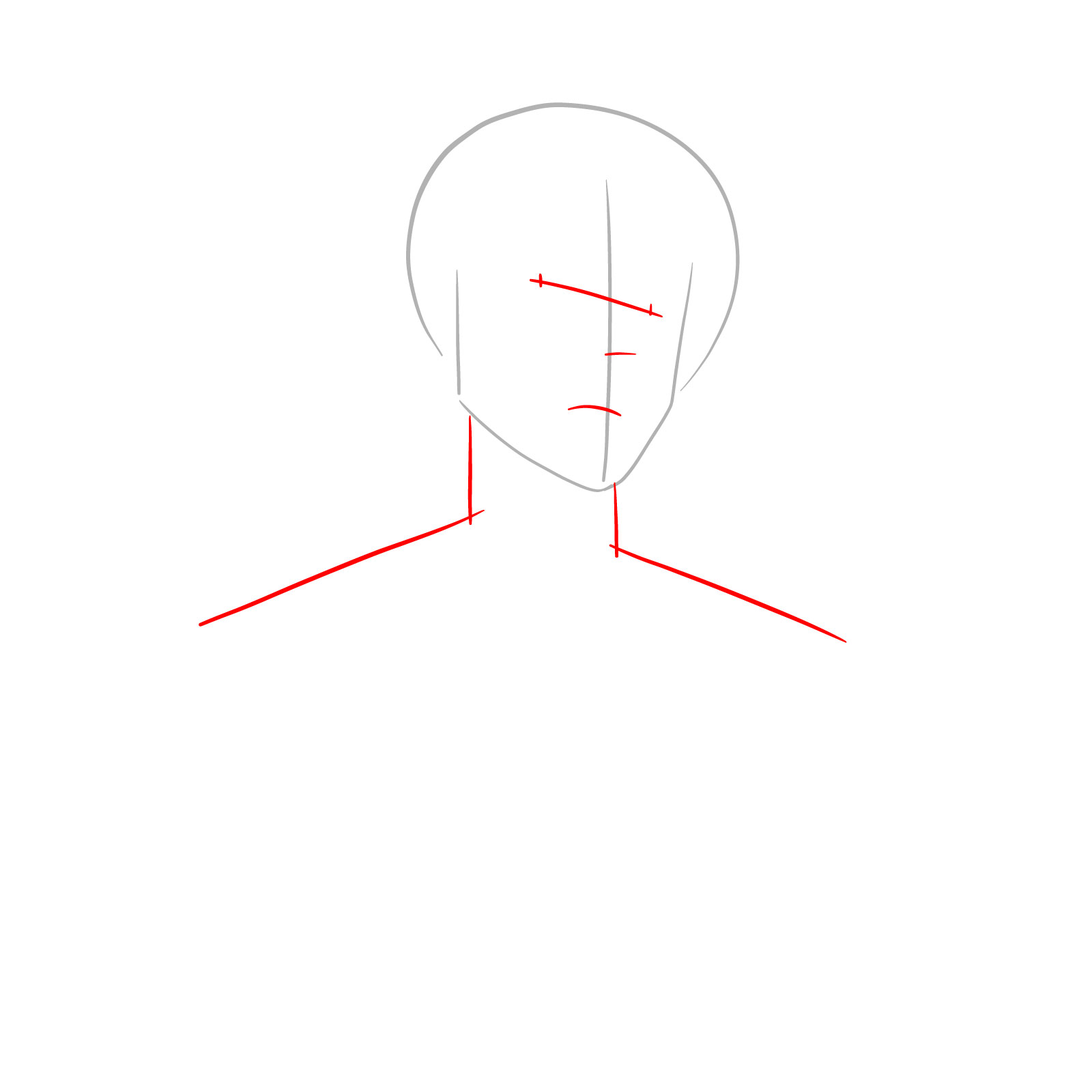 How to draw the face of Aki Hayakawa - step 02