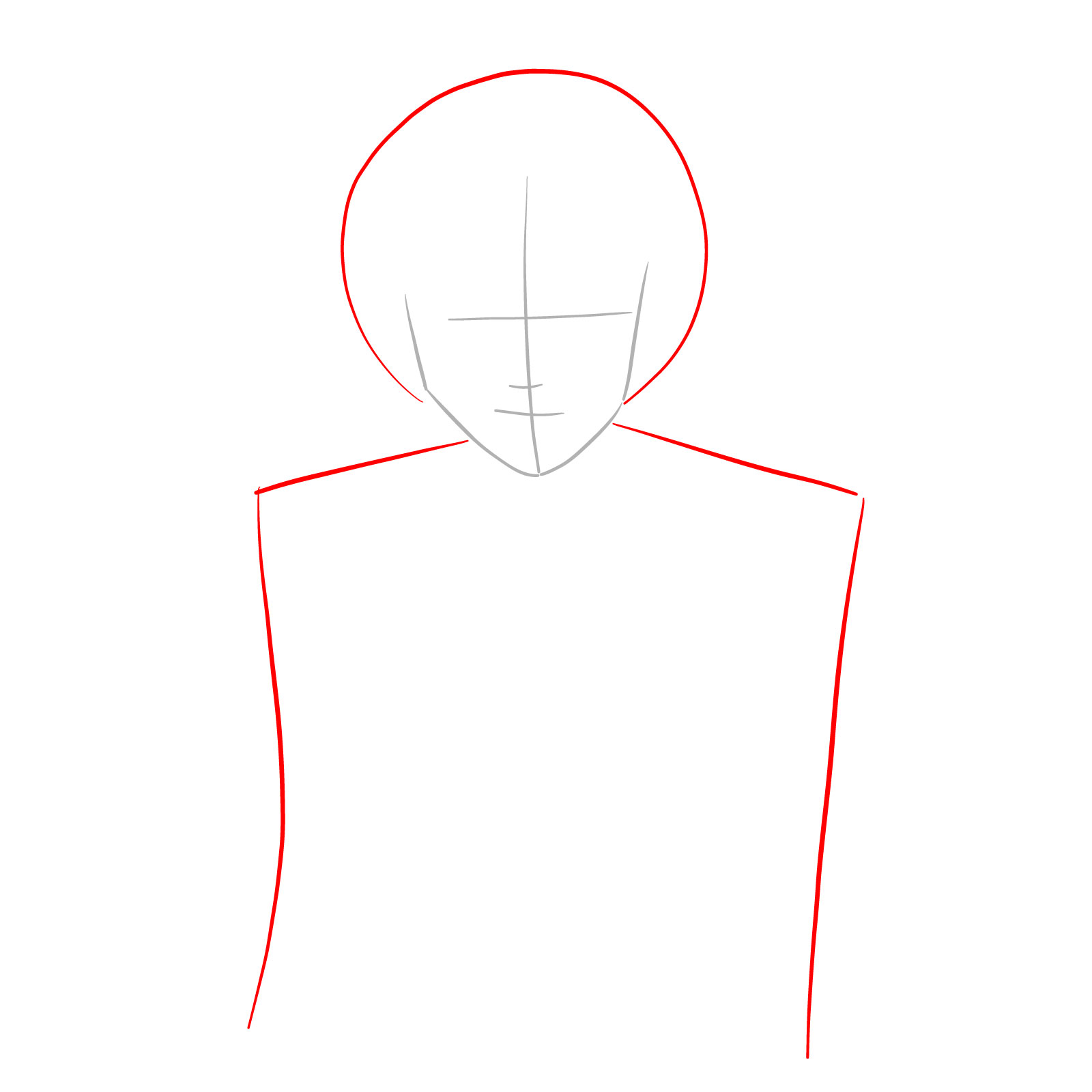 How to draw the face of Himeno - step 02