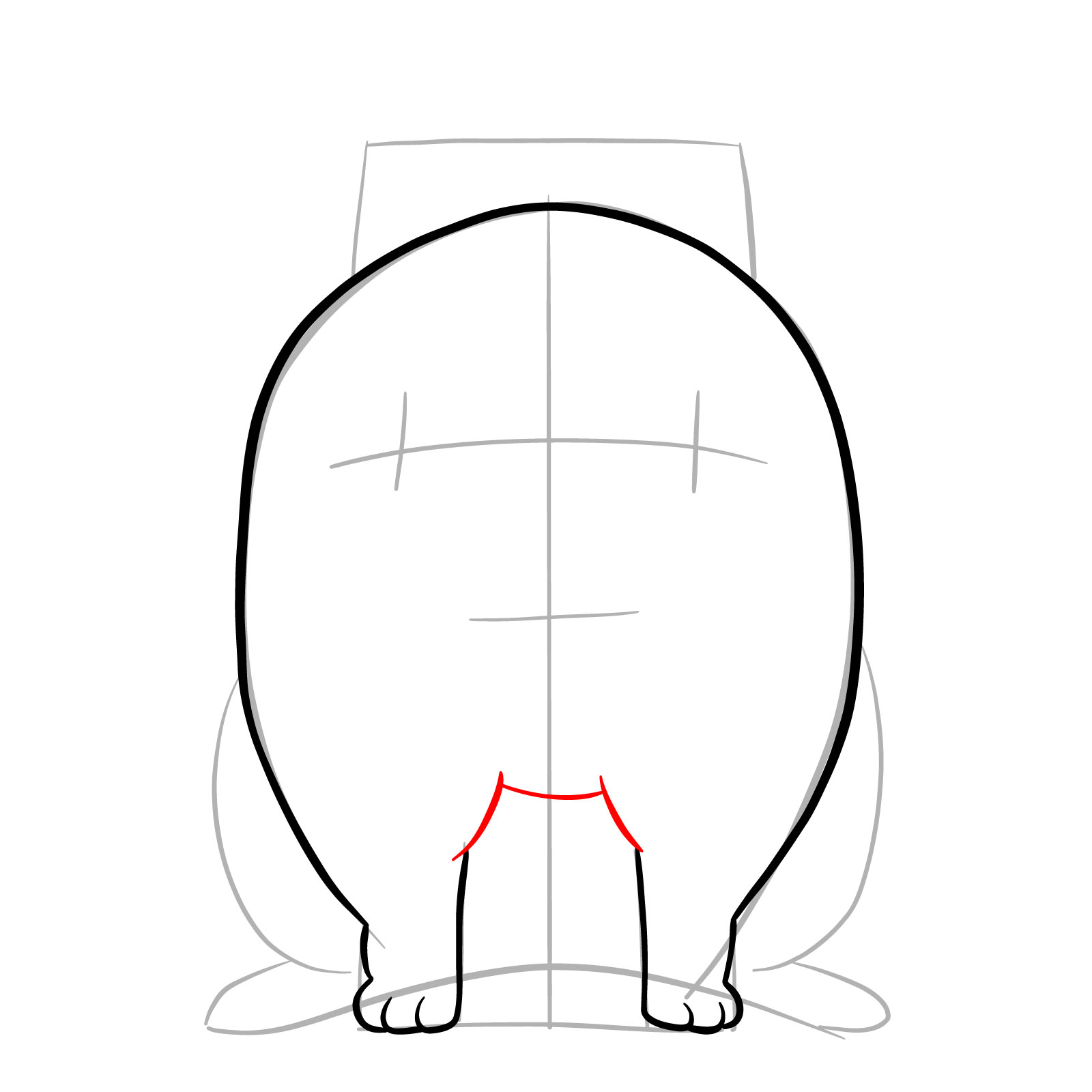 How to draw Pochita front view - step 06