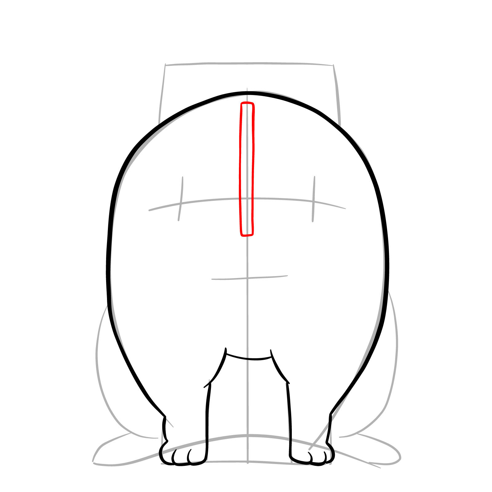 How to draw Pochita front view - step 07